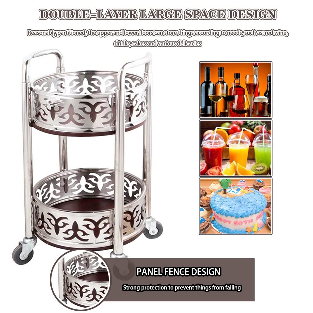 Carrito de bebidas – Estación de bebidas móvil de doble brazo para restaurantes, equipo portátil para banquetes, elegante solución para servir alimentos y bebidas, mesa de servicio de 80 x 40 cm