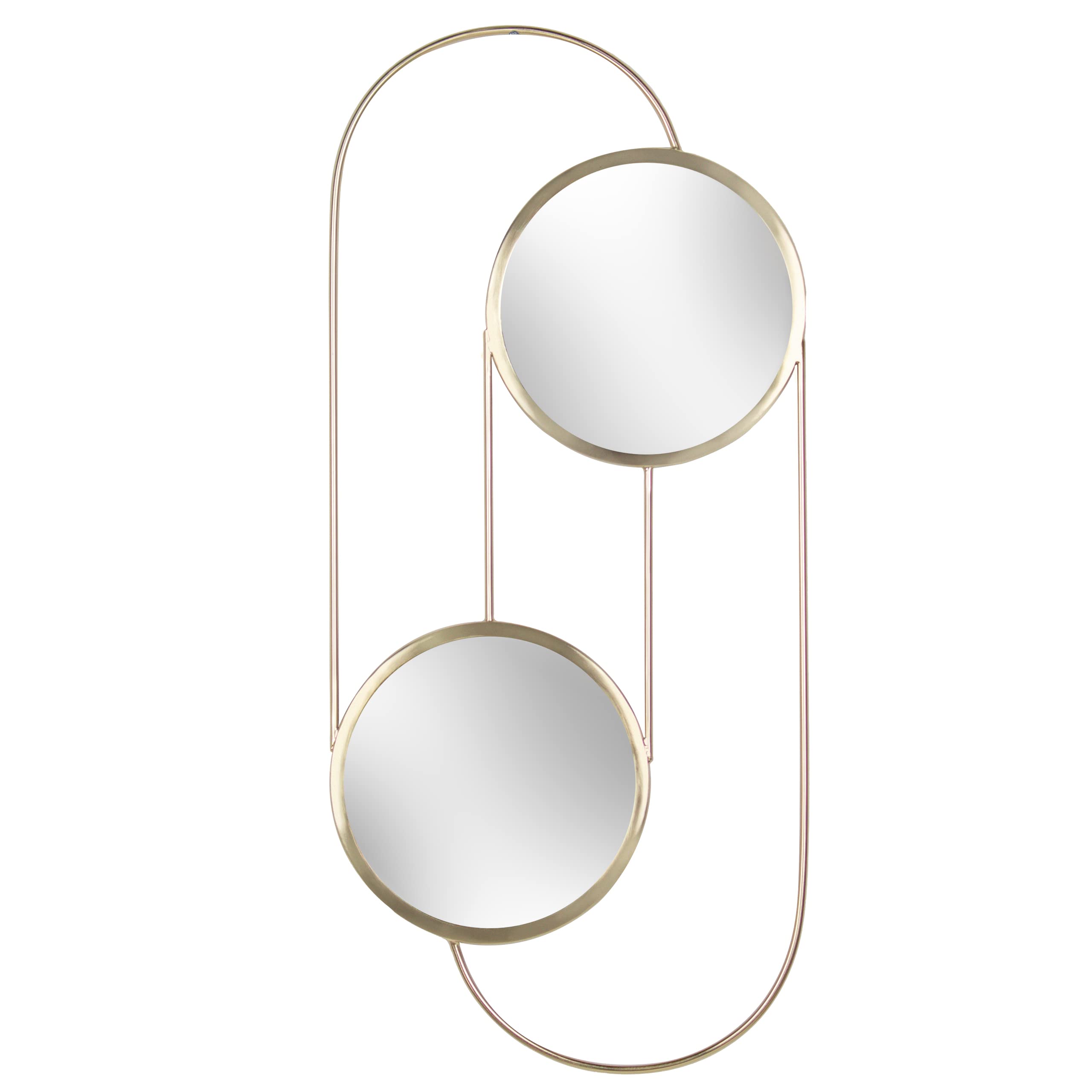 Paoletti Abstract Double Round Circular Wall Mirror Gold Small