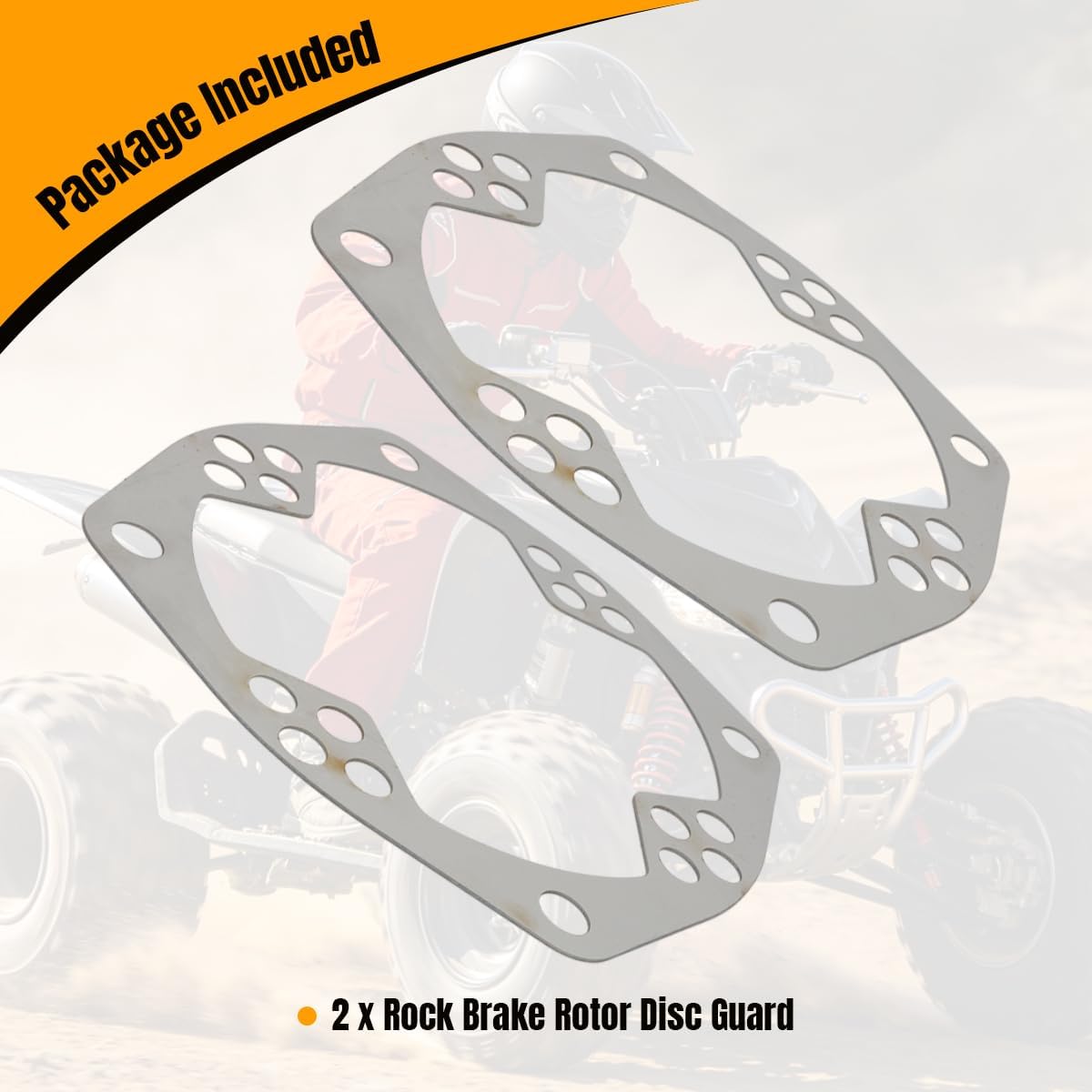 motoparty Rock Brake Rotor Disc Guard for Yamaha Banshee Raptor 250 350 660 700 YFZ450R, Replacement for 1S3-25127-01-00, Stainless Steel ATV Brake Rotor Protector 2 PCS