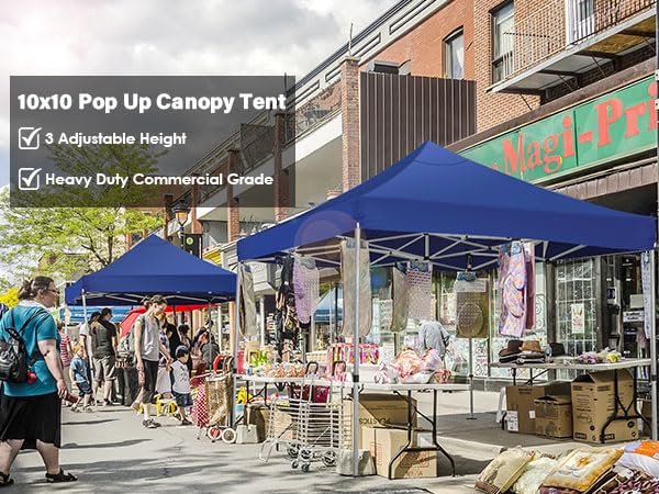Image of COBIZI 10x15 Heavy Duty Pop Up Canopy Tent with 4 Sidewalls, Purple