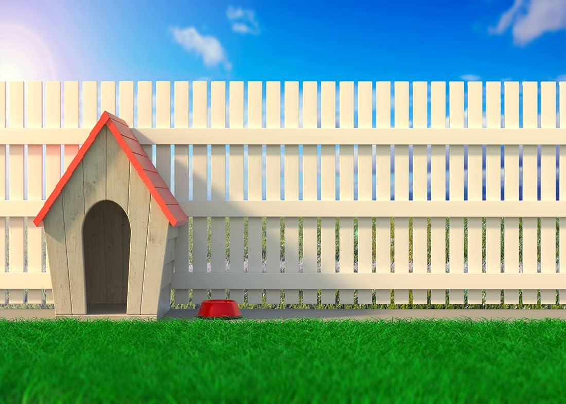 BELECO 7x5ft Fabric Outdoor Garden Doghouse Backdrop for