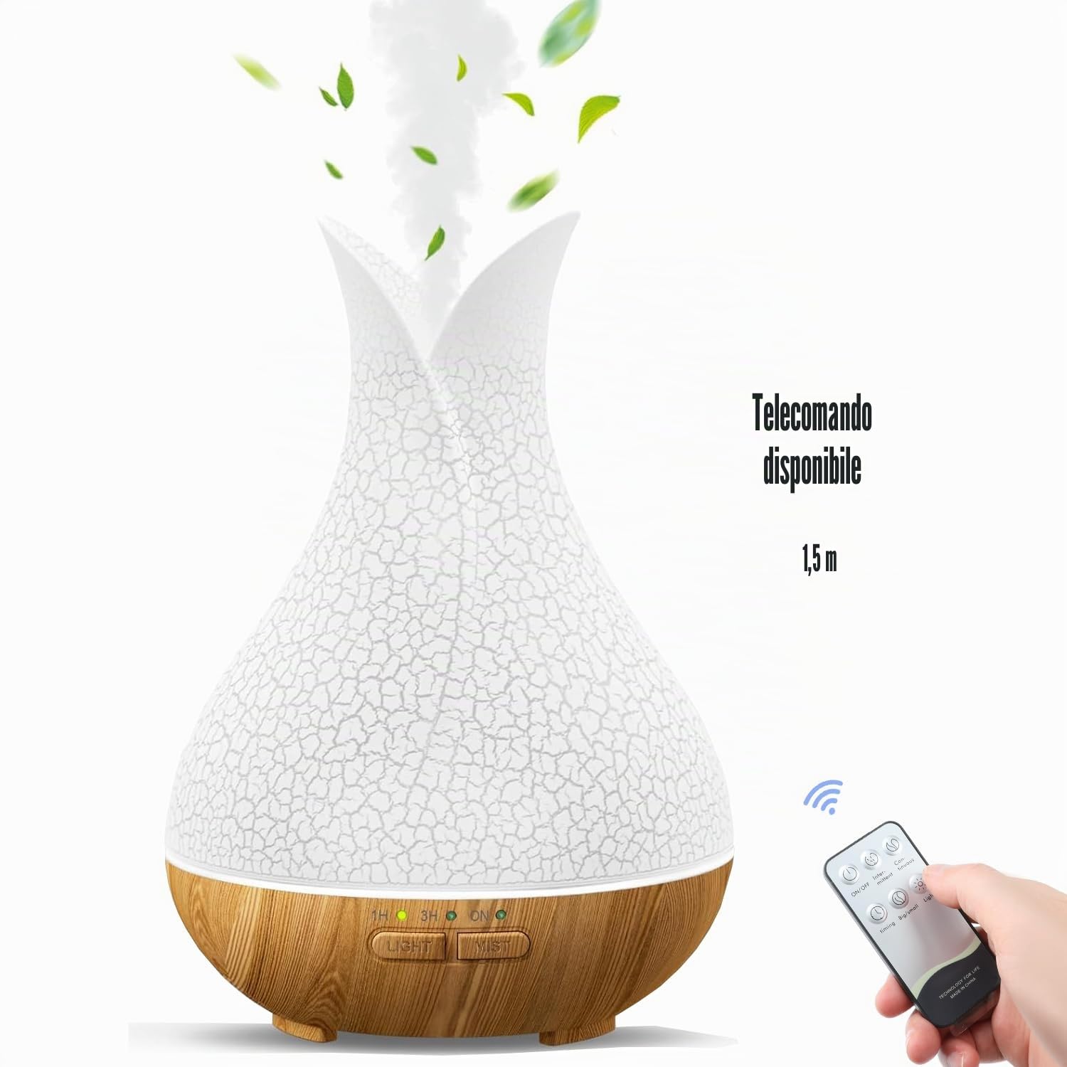 Diffusore di oli essenziali 400ml ambiente con Oli Essenziali 8x10ml set | ultrasuoni umidificatore diffusor aromi, senza BPA, diffusori oli essenziali con timer, 7 luce LED per home ufficio spa yoga
