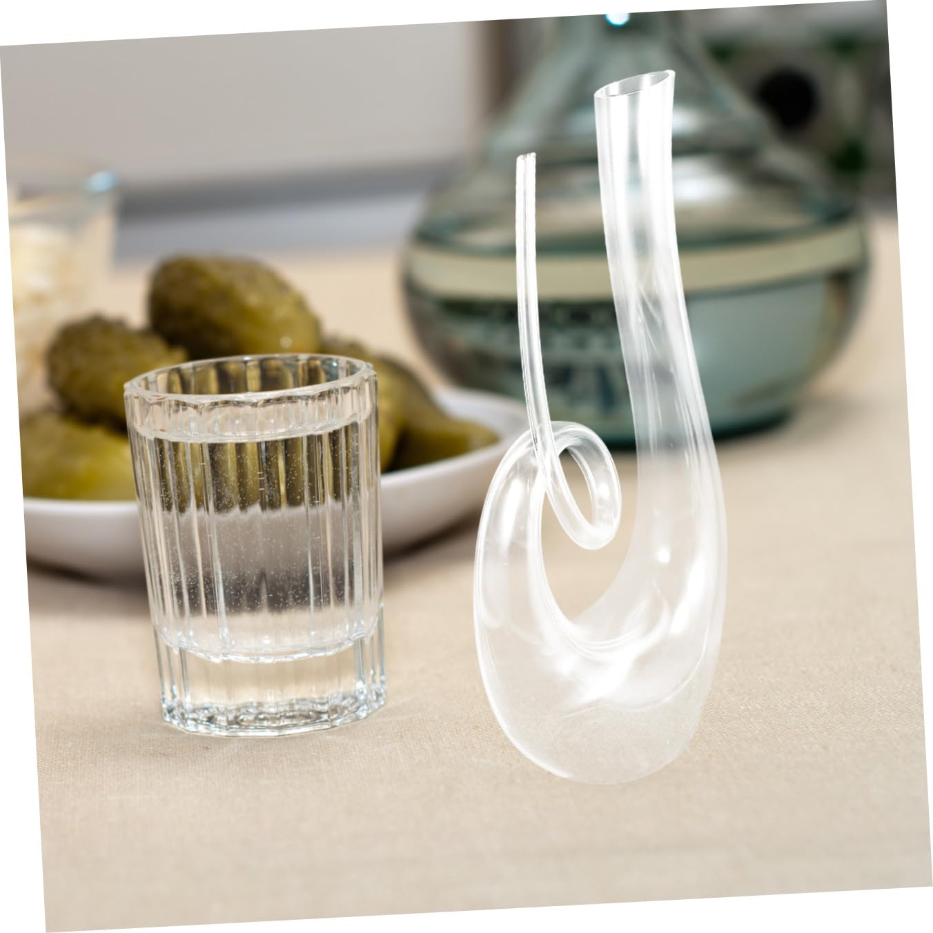 Tofficu Kristallglas Weindekanter 1300ml ohne Blei mit Kreativem Design für Professionelle Nutzung und Verbesserte Aromafreisetzung in Küche