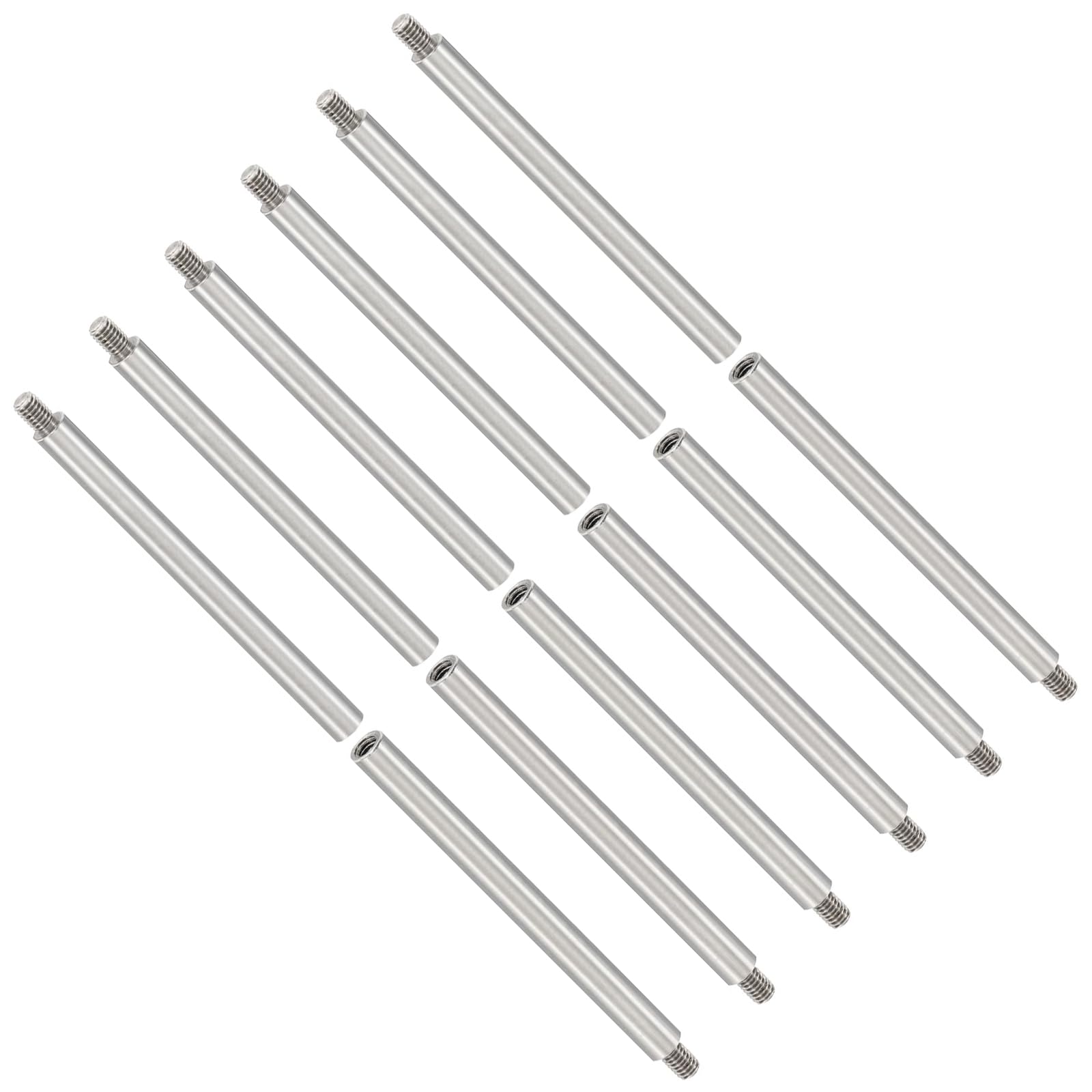 Unifizz 12pcs M4 Spacer Standoffs, 60+6mm Stainless Steel Threaded Standoffs Screw Kit, 4mm Inner 6mm Outer Diameter Metric Standoff Set for DIY Electronics, CNC, Drones, Circuit Board, Motherboard