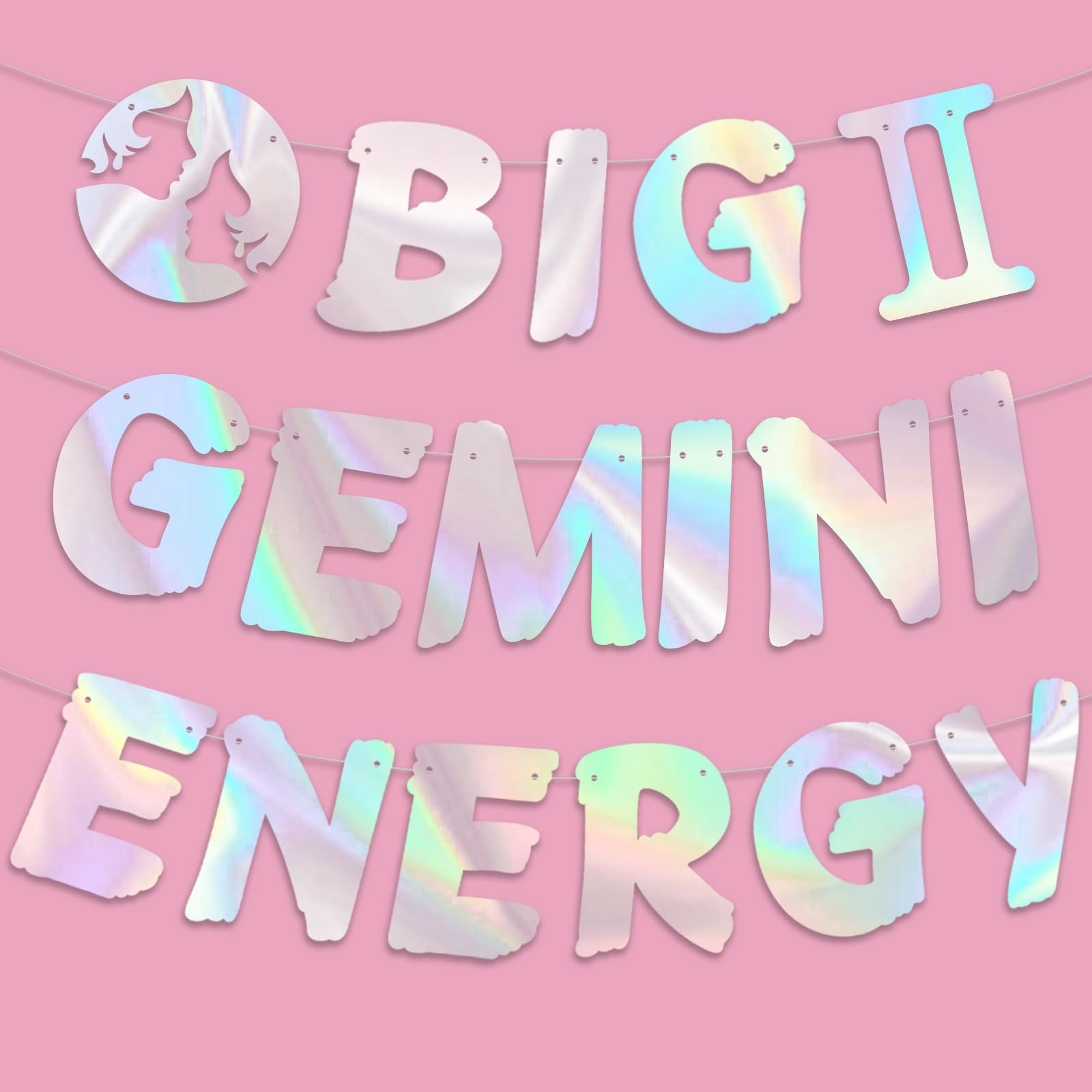 Big Gemini Energy Banner, May/June Birthday Party Decoration, 12 Constellation Zodiac Gemini Birthday Party Decorations, Astrology Bday Parties