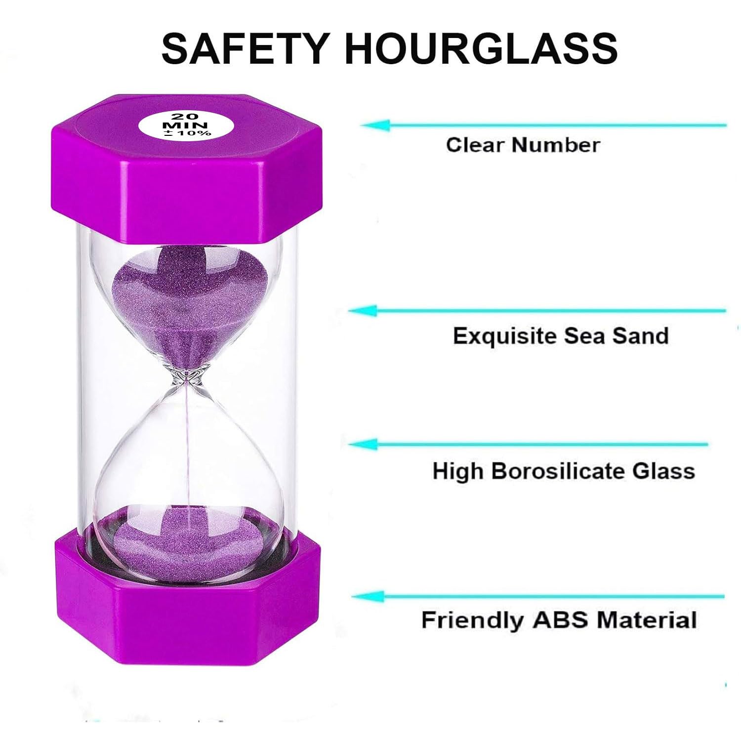 Sand Timer 20 Minutes Hourglass timer, Giant Purple Sand Clock 20 Minutes - Image 4