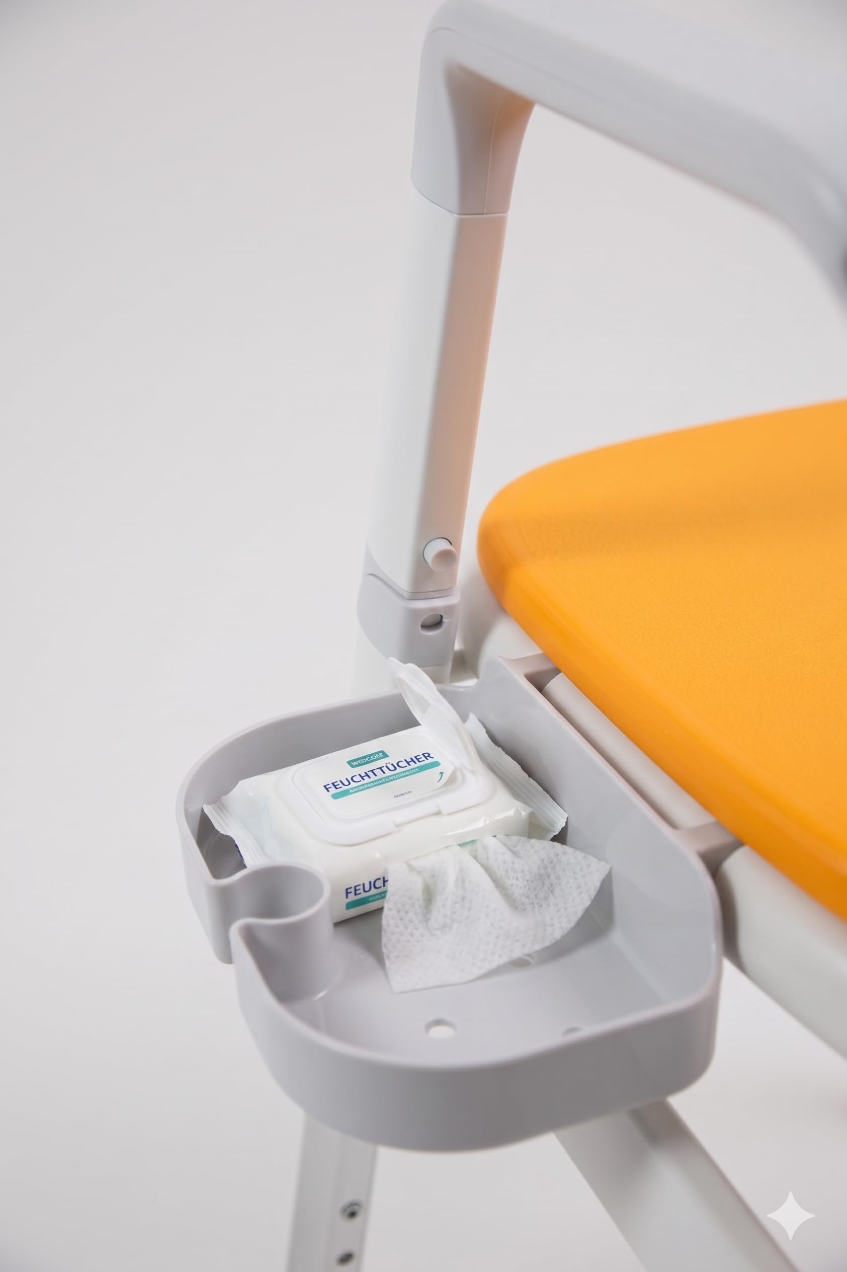 Toilettenstuhl mit Eimer & Armlehnen – höhenverstellbar, gepolstert & stabil bis 136 kg – Duschstuhl/Nachtstuhl für Senioren