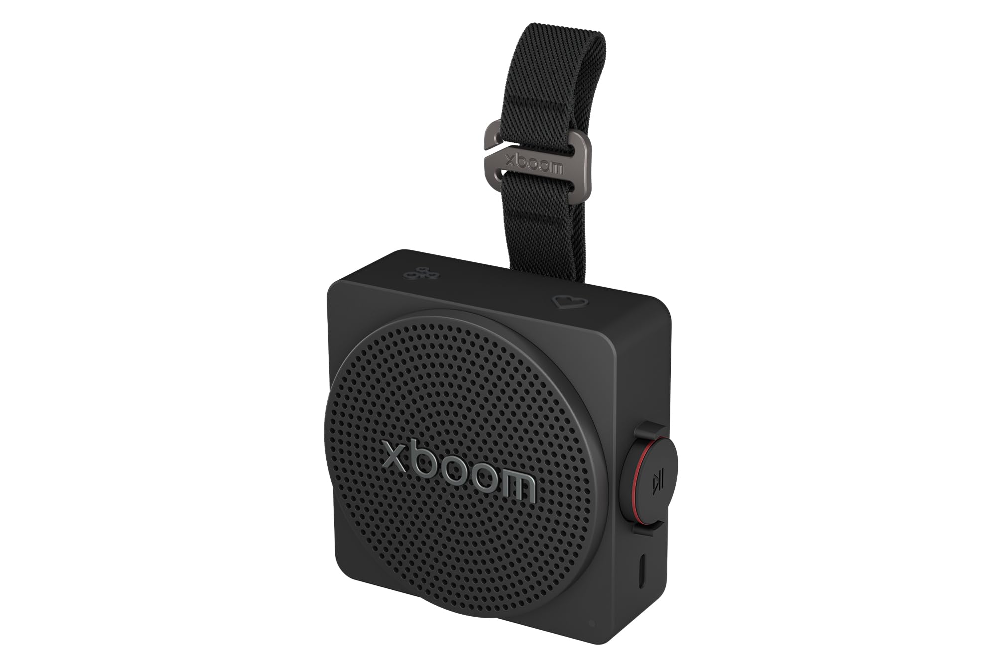 LG xboom Mini by will.i.am, tragbarer Bluetooth-Lautsprecher, praktischer Trageriemen, (5W, Signature Sound, IP67, bis zu 10 Std. Akkulaufzeit), Schwarz