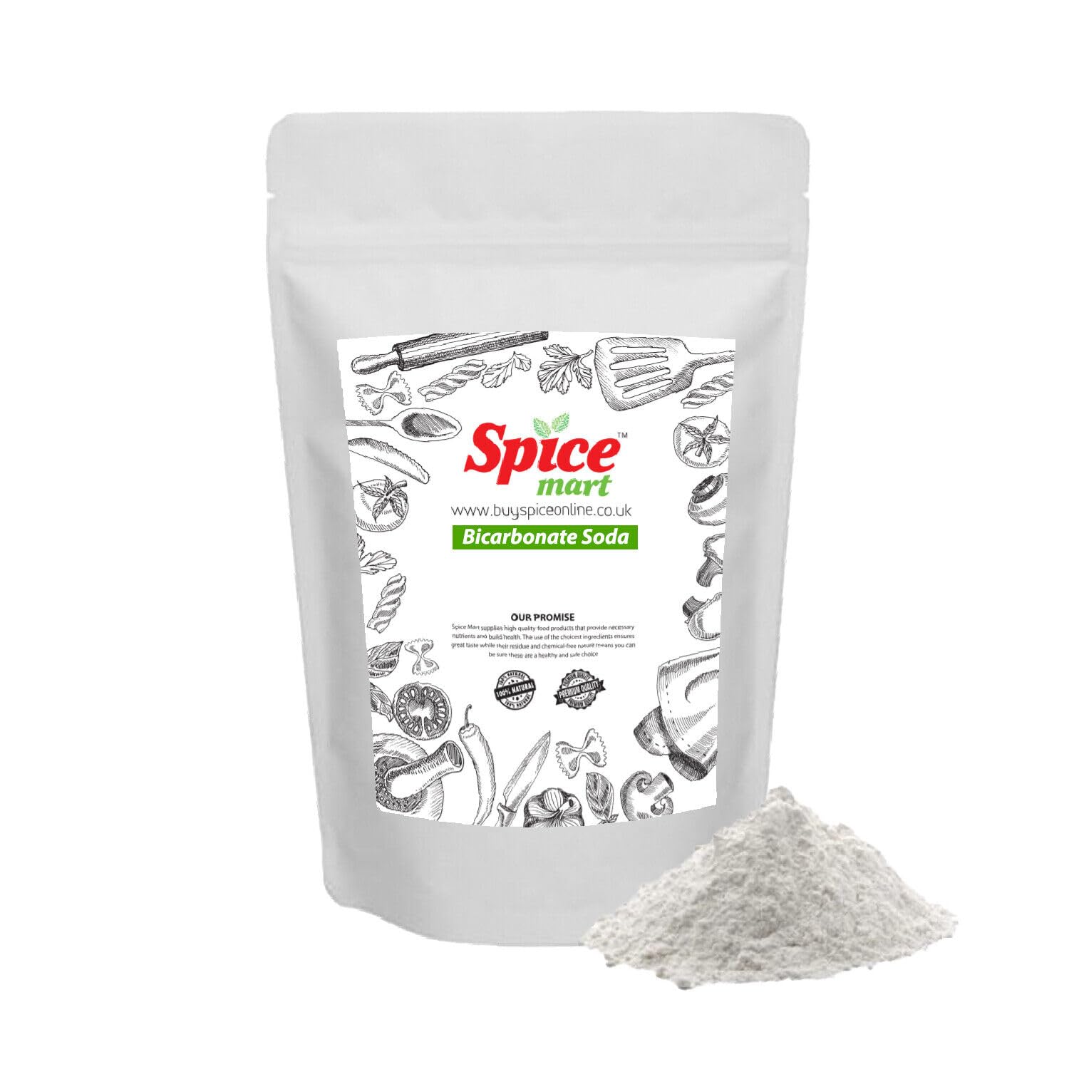 Bicarbonate Soda | Baking Soda Food Grade Premium Quality Free UK P&P 50g-1.9kg (50g)