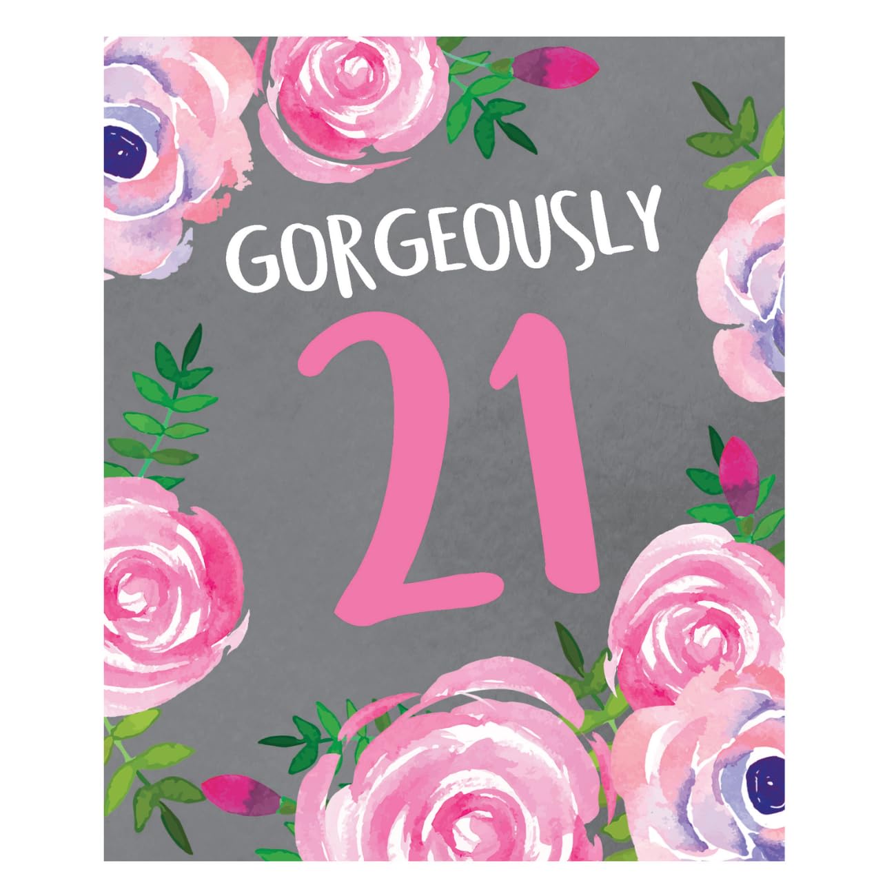 Emotional Rescue Text: Gorgeously 21 on floral background.