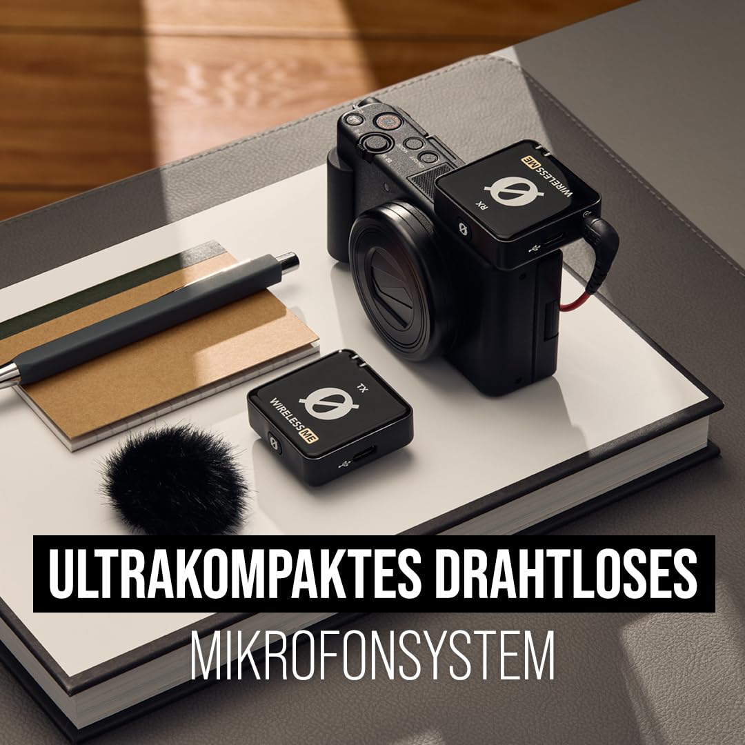 RØDE Wireless ME TX Ultra-kompakter Drahtlos-Mikrofonsystem, GainAssist-Technologie und 100 m Reichweite für Videoaufnahmen, Interviews und Content Creation (schwarz)