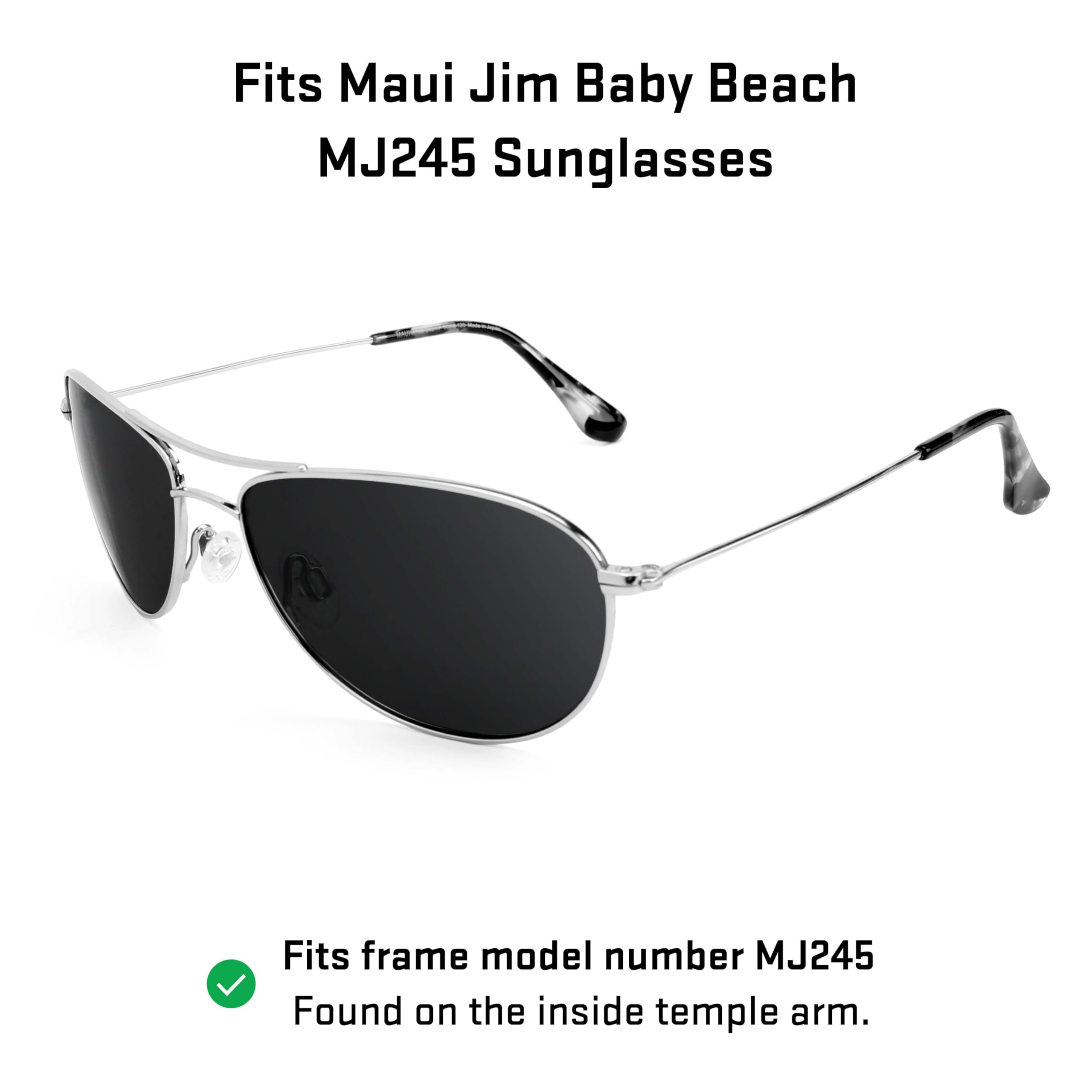 Revant Replacement Lenses Compatible With Maui Jim Baby Beach MJ245, Non-Polarized, Ice Blue Mirrored