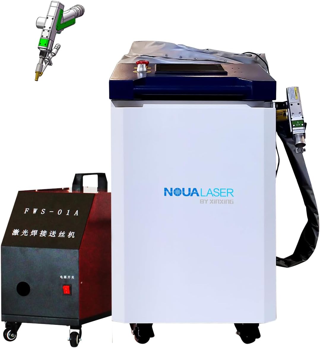 1500w Raycus Aluminum Welder Machine Cleaning Welding Cutting Weld Seam Cleaning 4 in 1 portable welder Machine Double wobble with Auto Wire Feeder Welding Torch OD7+ Glasses