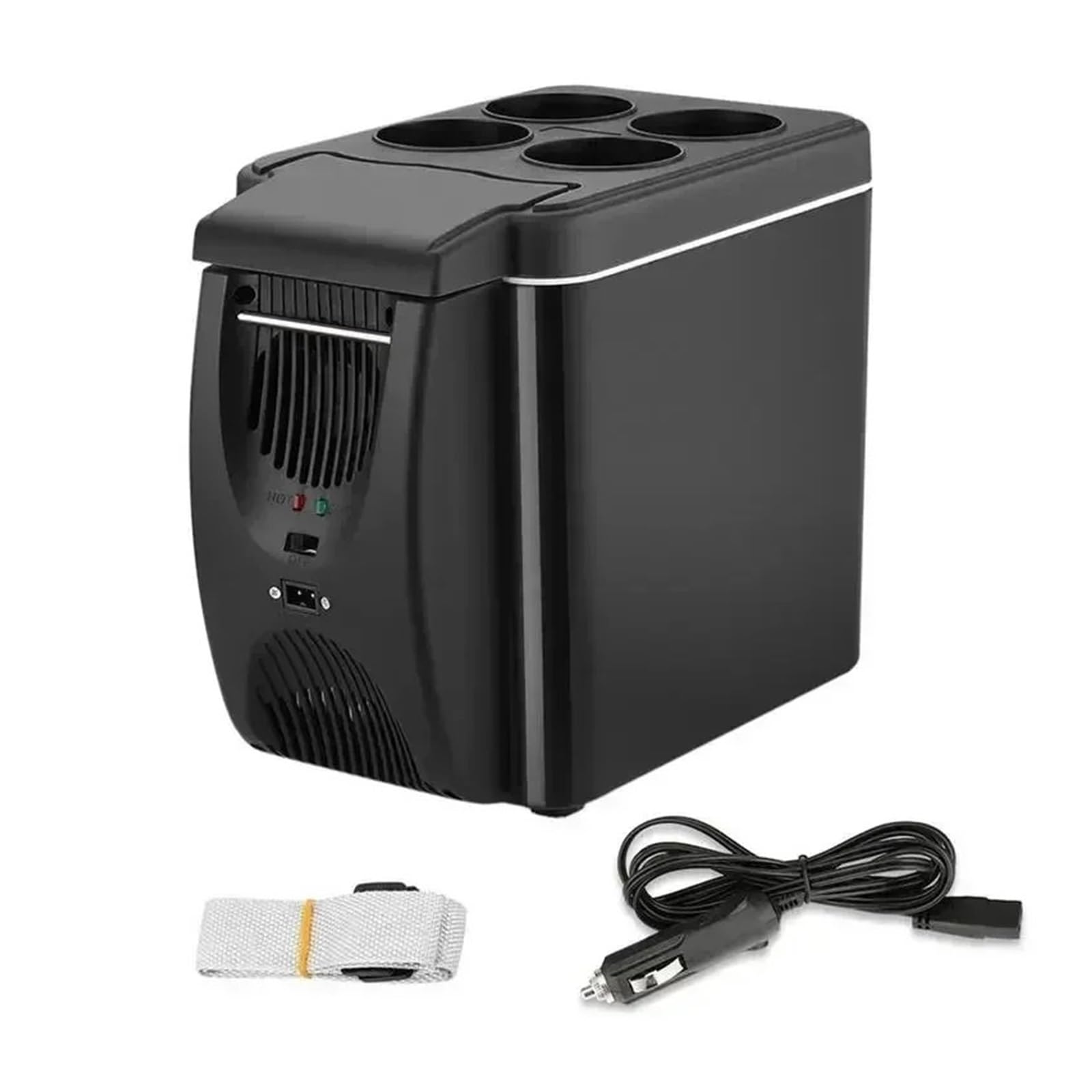 Minicongelador eléctrico for Coche de 6 l y 12 V, refrigerador y Calentador for Coche, Nevera portátil de Viaje.(6L 12V Black)