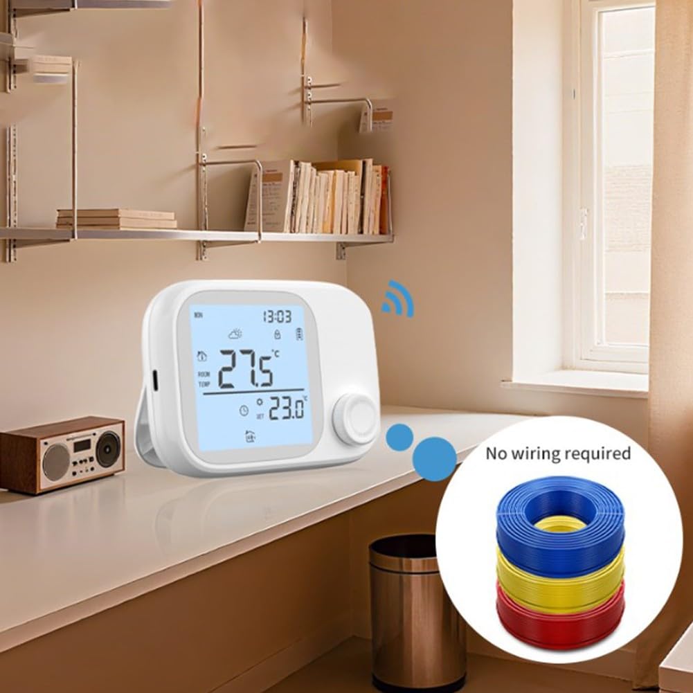 Tuya - Termostato con ricevitore wireless RF433 e supporto Alexa, regolatore di temperatura touch a schermo intero