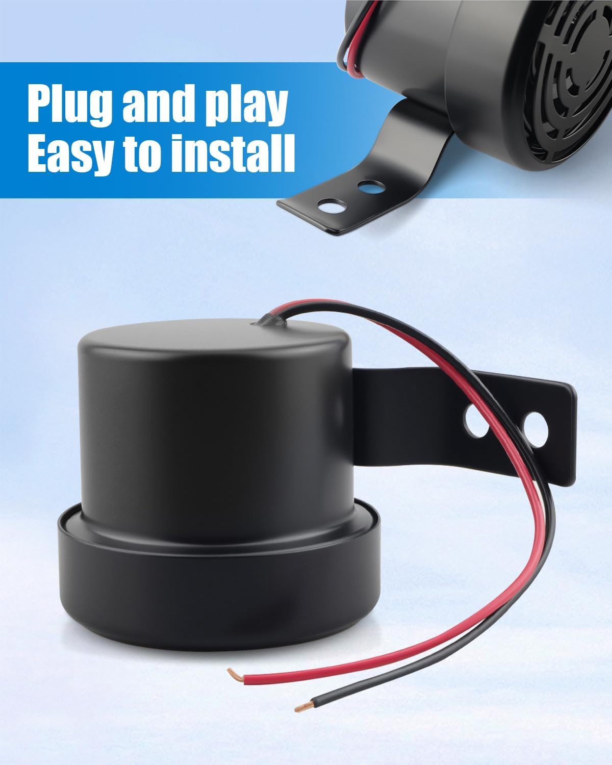Dog Barking Car Horn Fit for Motorcycle and Truck，Black Iron Reversing Alert