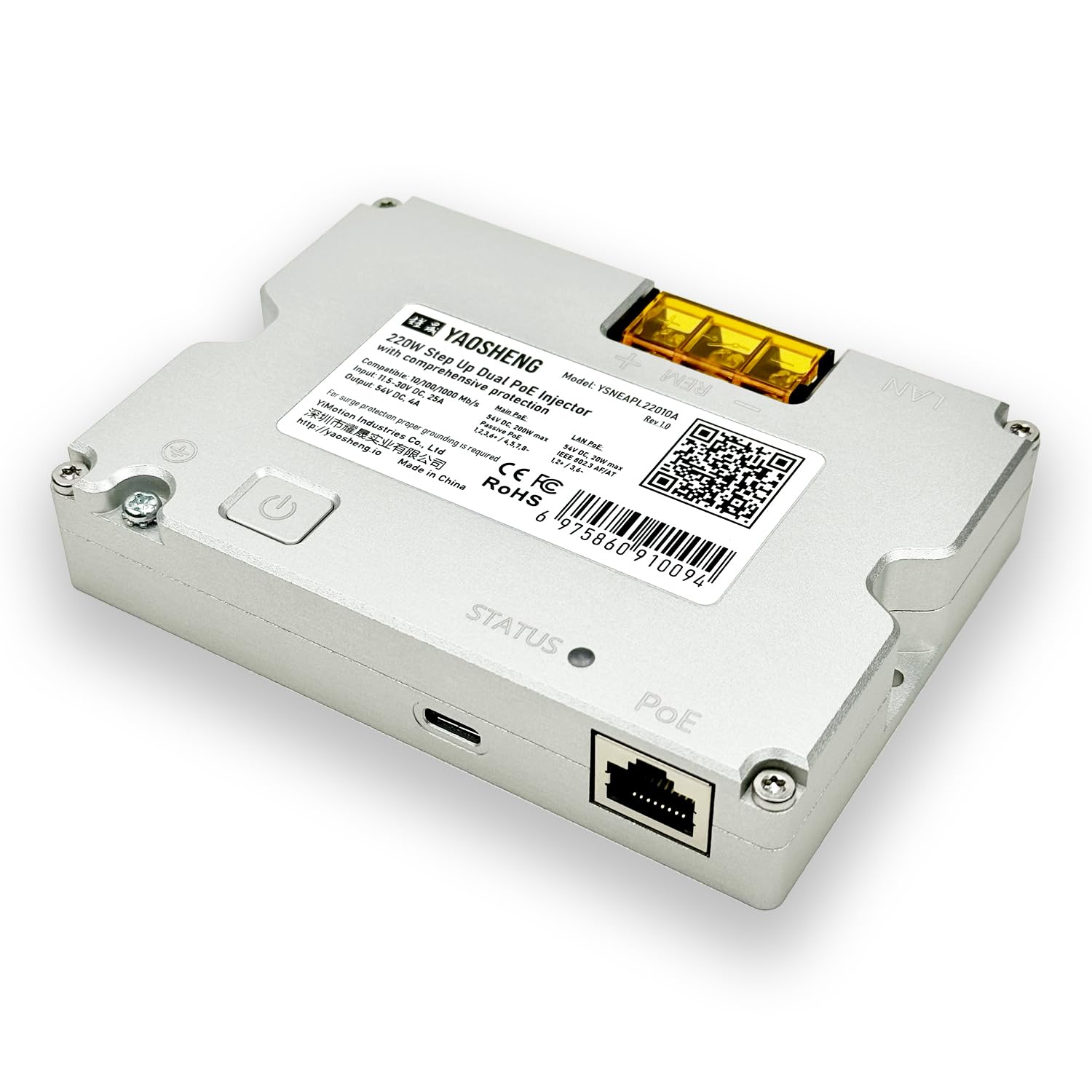 YAOSHENG Injecteur Step Up double PoE 220 W pour Starlink GEN3