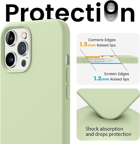 Miniatura 3 de JELE Funda diseñada a prueba de golpes para iPhone 12 Pro Max, funda de silicona líquida con forro de microfibra suave antiarañazos, protección