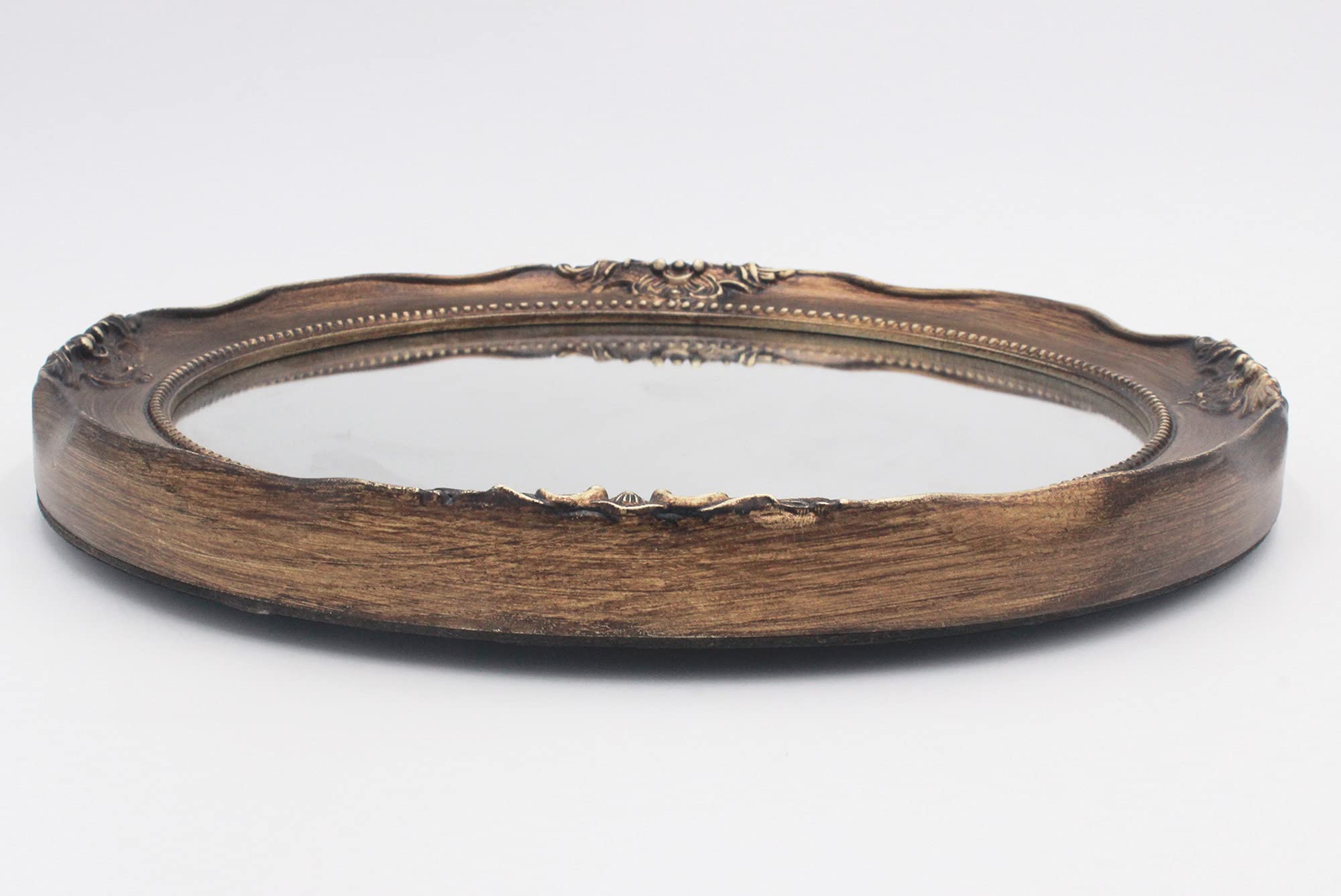 Funerom Vintage Wandspiegel zum Aufhängen, 31 cm, rund, Antikgold