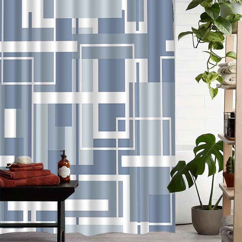 Duschvorhang mit schlichtem Linienmuster, minimalistischer Duschvorhang für Badezimmerdekoration, Duschabtrennung 260x210cm/102x83in(BxH)