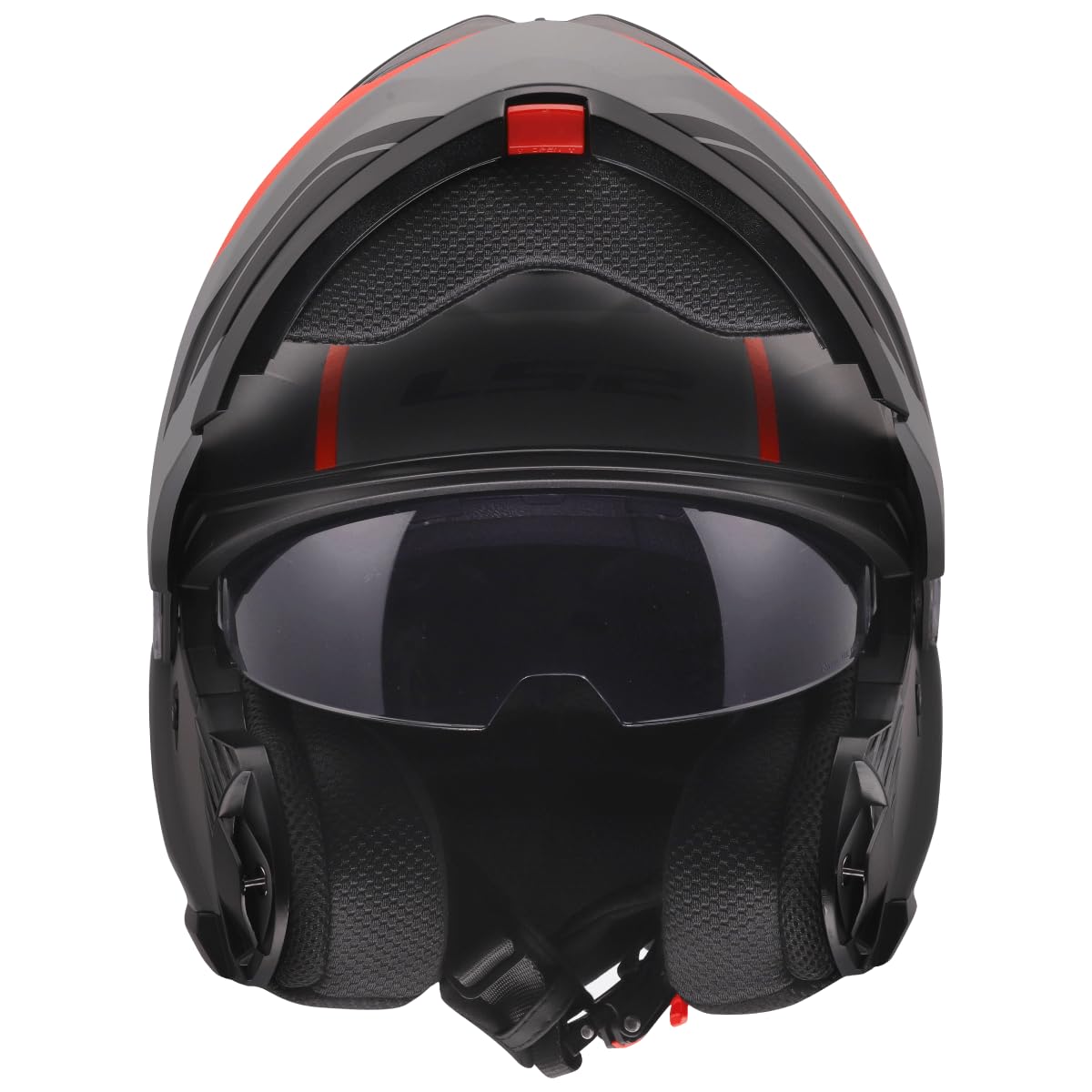 LS2, Casco Moto Modulare STROBE II MONZA Black Grey Red, XXL