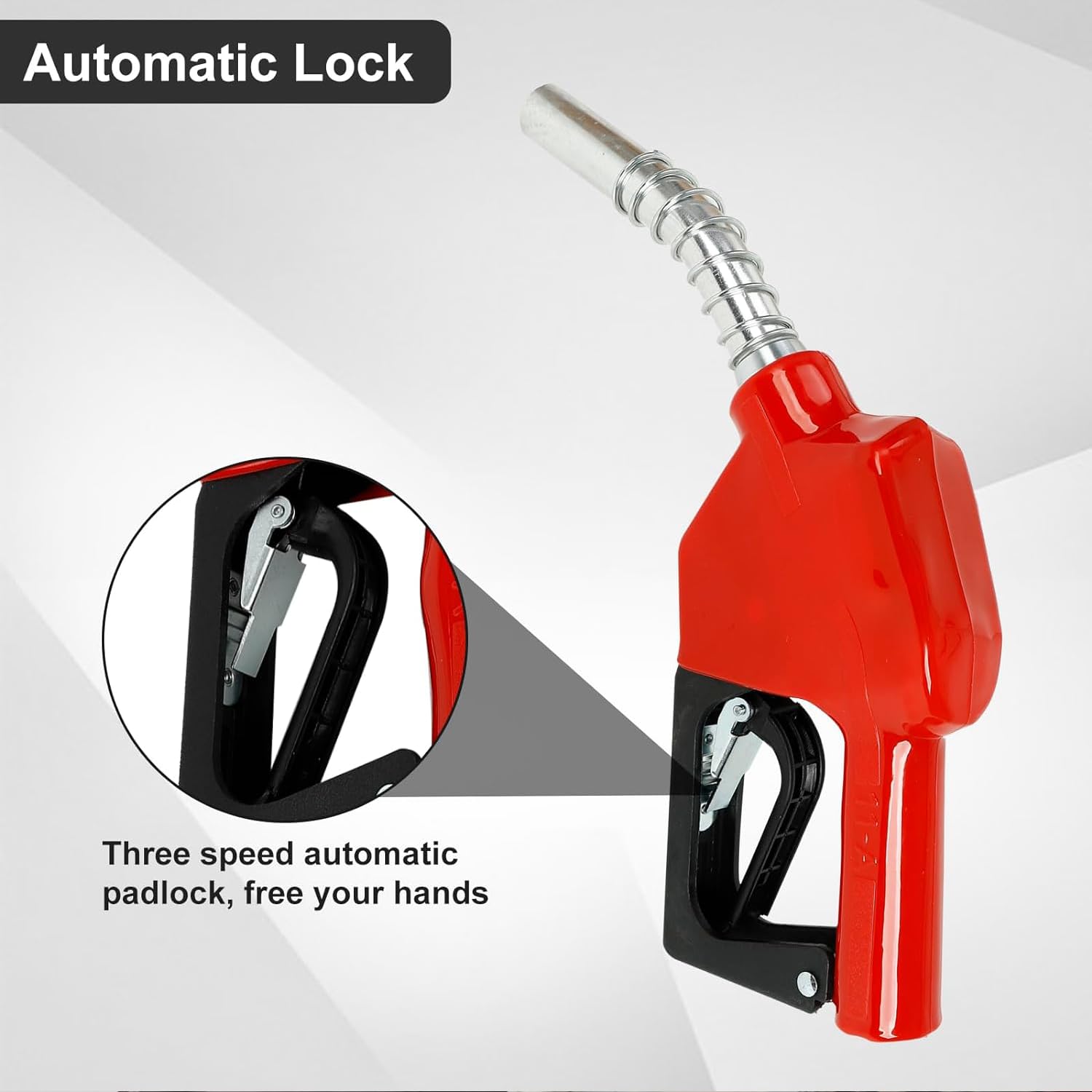 Pistola per Pompa Diesel, Pistola Diesel 11A con Raccordo per Tubo Flessibile da 3/4", TOOSOAR Pistola Fiesel di Grosso Calibro per Pompa Benzina