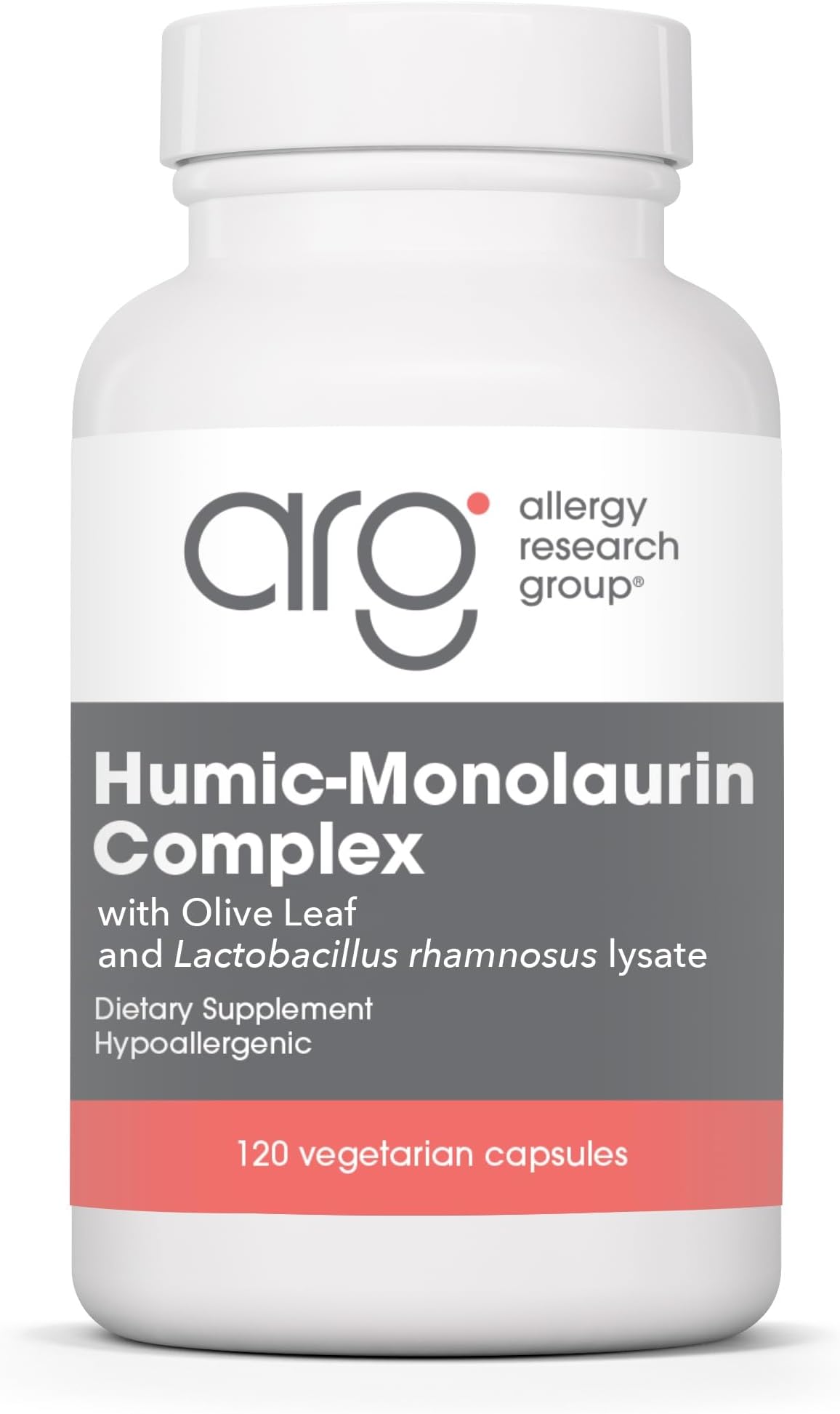 Allergy Research Group ARG Humic-Monolaurin Complex - Humic Acid Monolaurin Blend - Detoxification & Immune Support - Vegetarian Capsules - Hypoallergenic Formula - 60 Servings - 120 Count