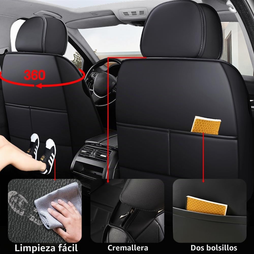 Juego universal de fundas para asientos delanteros de coche, adecuado para Toyota Avensis, T25, T27, Camry, C-HR, Chr, Hilux, Land Cruiser, Prado, 120, 150, Prius, RAV4