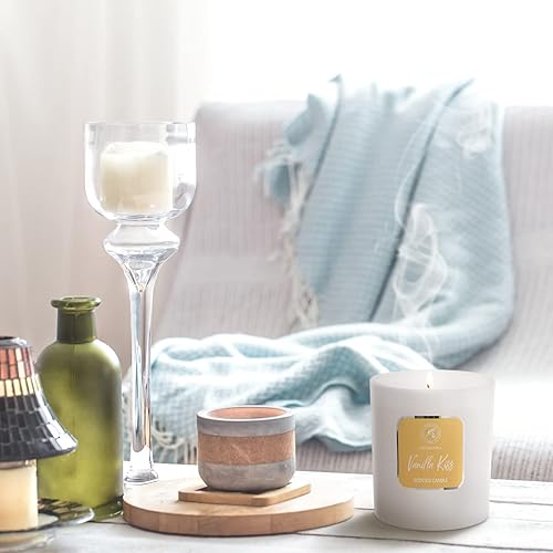 Miniatura 6 de Vela perfumada Vanilla Kiss - Vela de aromaterapia - Vela de cera de soja con extracto de vainilla - Hasta 45 horas de tiempo de combustión - Regalo