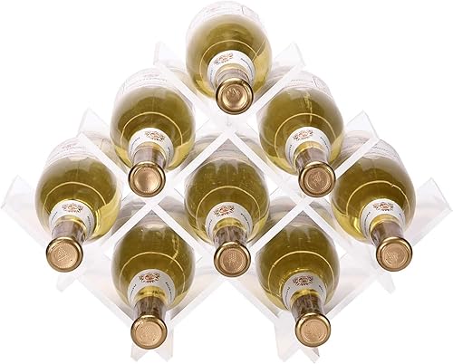 Miniatura 2 de Estante de vino de plástico acrílico transparente para encimera de mesa soporte moderno para botellas de vino inserto de almacenamiento para