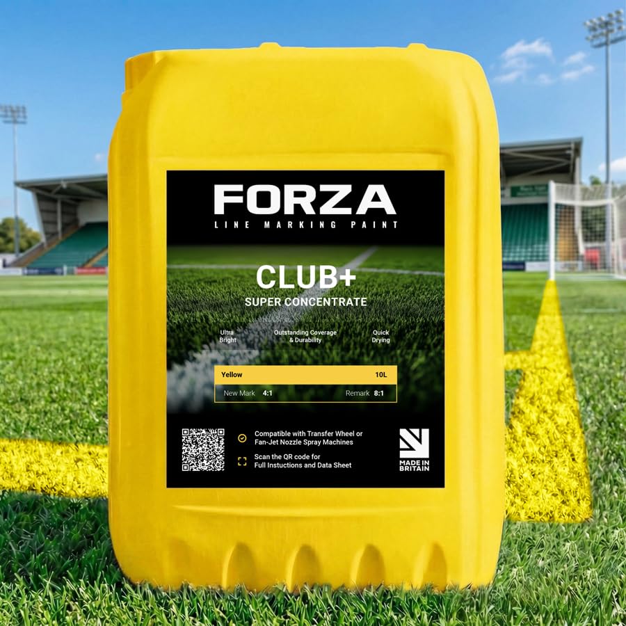 FORZA Grass Pitch Line Marking Paint Concentrates [Club+] | 10L - 15KG | Premium Grade, Weather Resistant Formula - Suitable for Wheel & Spray Machines - Pack of 1, 3, 5