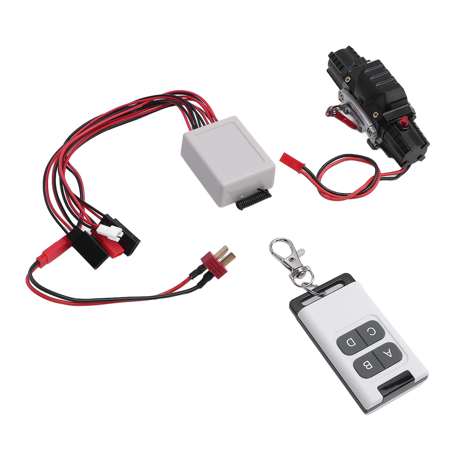 Wciągarka Samochodowa RC z Dwoma Silnikami, Konstrukcja ze Stopu Aluminium i Pilotem do Ciężarówek Gąsienicowych w Skali 1/8 1/10, Napięcie Robocze 5 V–11 V, Siła Uciągu 8–15 Kg