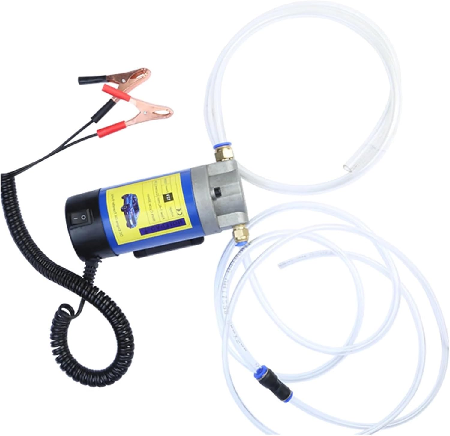 12V Electric Oil Transfer Pump Diesel Fuel Extractor Scavenge Suction Siphon Tool with Dual Hose Compatible with Cars Motorcycles Boats ATVs
