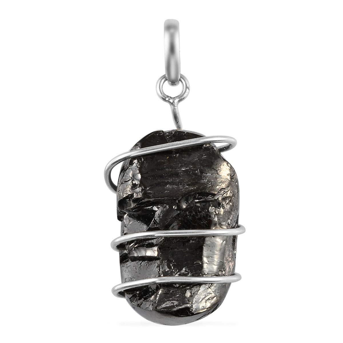 925 Sterling Silver Healing Pain Relief Meditation Anxiety Black Shungite Anniversary Pendant Boho Handmade Mothers Day Gifts Jewelry for Women