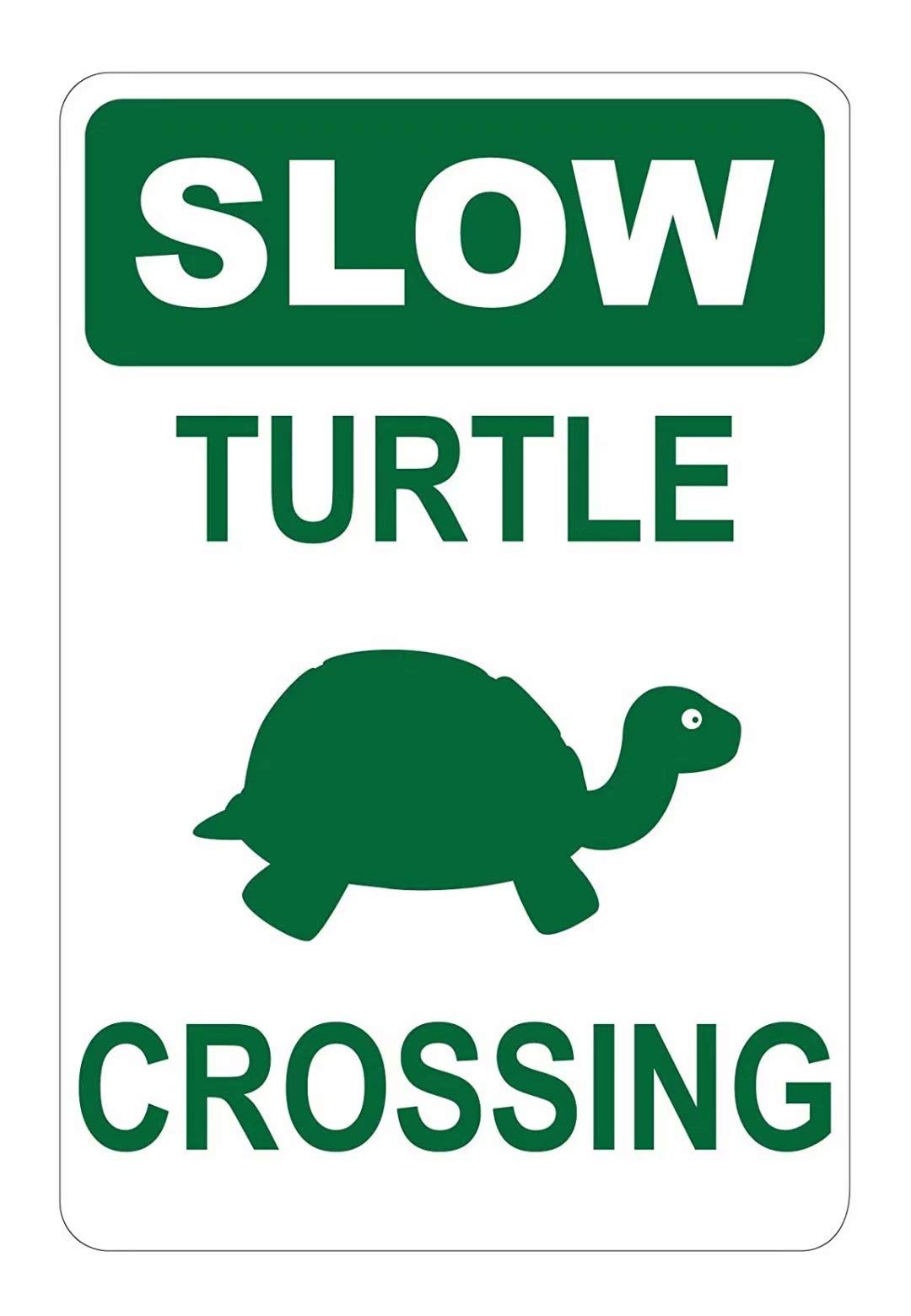 CCPARTON Metal Sign Slow Turtle Crossing Signs Warning Sign Caution Aluminum Tin Sign Traffic Road Street Sign for Home Cafe Bar 8x12 Inches Indoor/Outdoor Use