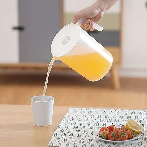 Miniatura 12 de renvena Design - Jarra de plástico de 2 litros con tapa y boquilla ventilada para bebidas heladas y calientes, en interiores y exteriores