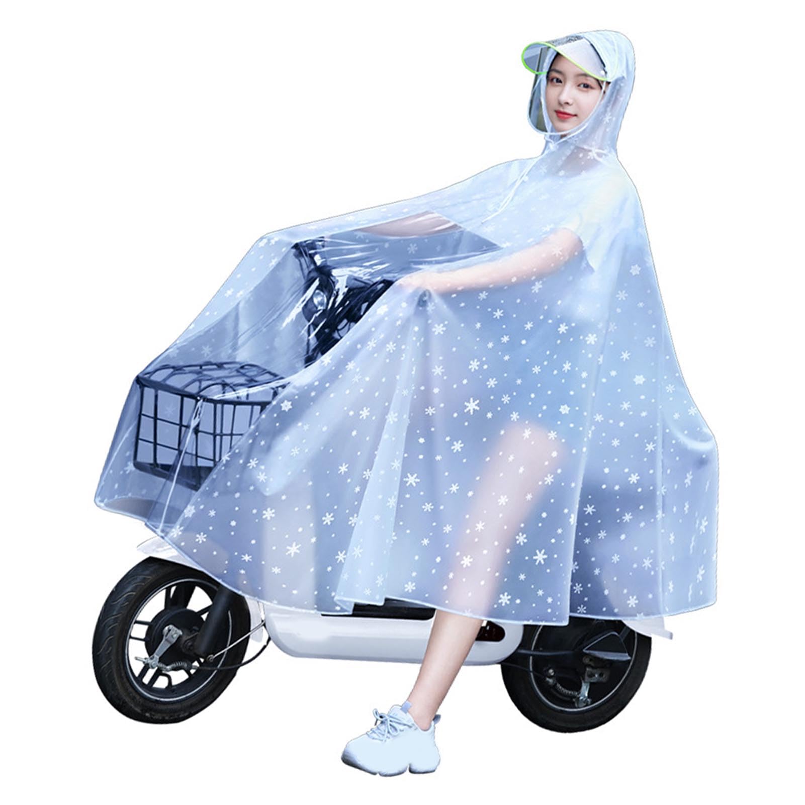 Réclinaison de Cyclisme Transparent, Femmes Plein Full Corps Long Scooter Rainqueur, Vélo électrique Lightweigh avec une Protection Complète pour la Conduite, le Vélo ou