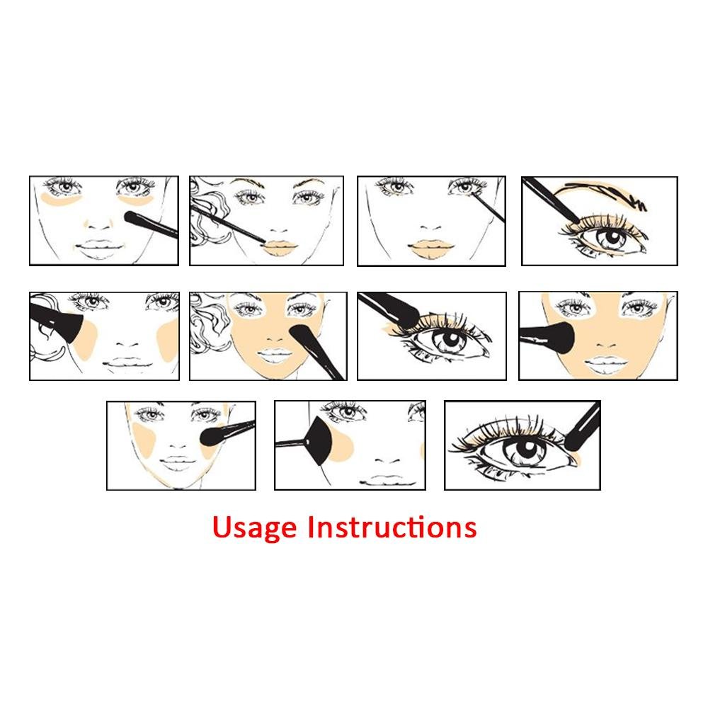 URBANMAC 24-Professional Makeup Brushes Kit Wooden Handle with Leather Pouch