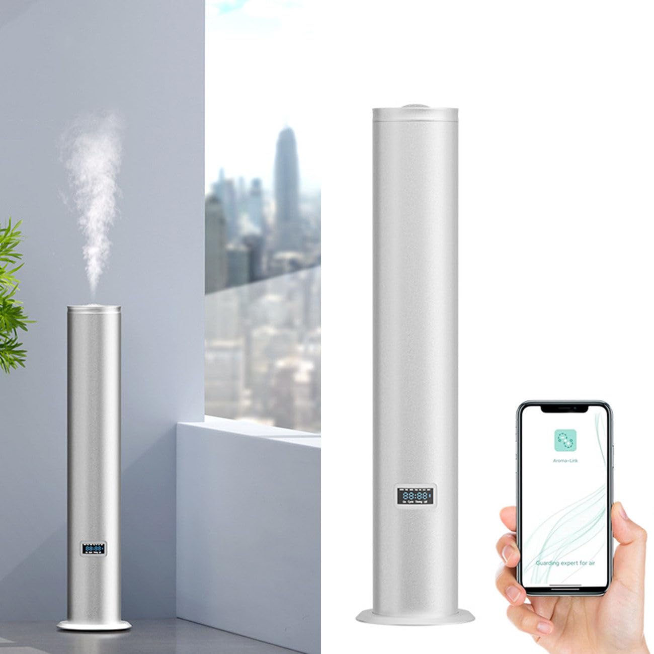 Dyfuzor zapachowy Bluetooth do dużych przestrzeni, zasięg 1500 m³, pojemność oleju 500 ml, rozpylanie płynów, idealny do biur i hoteli, konstrukcja ze stopu aluminium