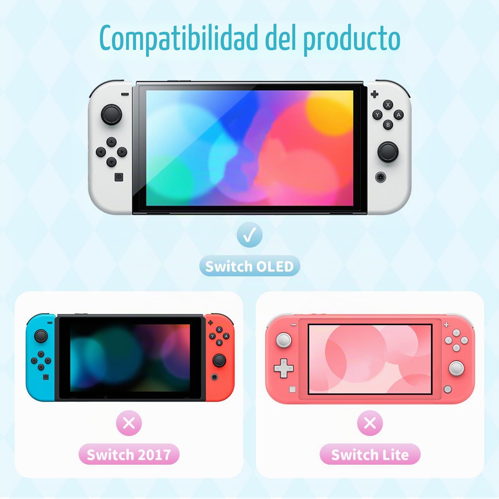Kuitmor Funda Protectora para Switch OLED, Carcasa Exterior de PC Duro y Cubierta Antiarazones - Compatible con la Consola Switch OLED