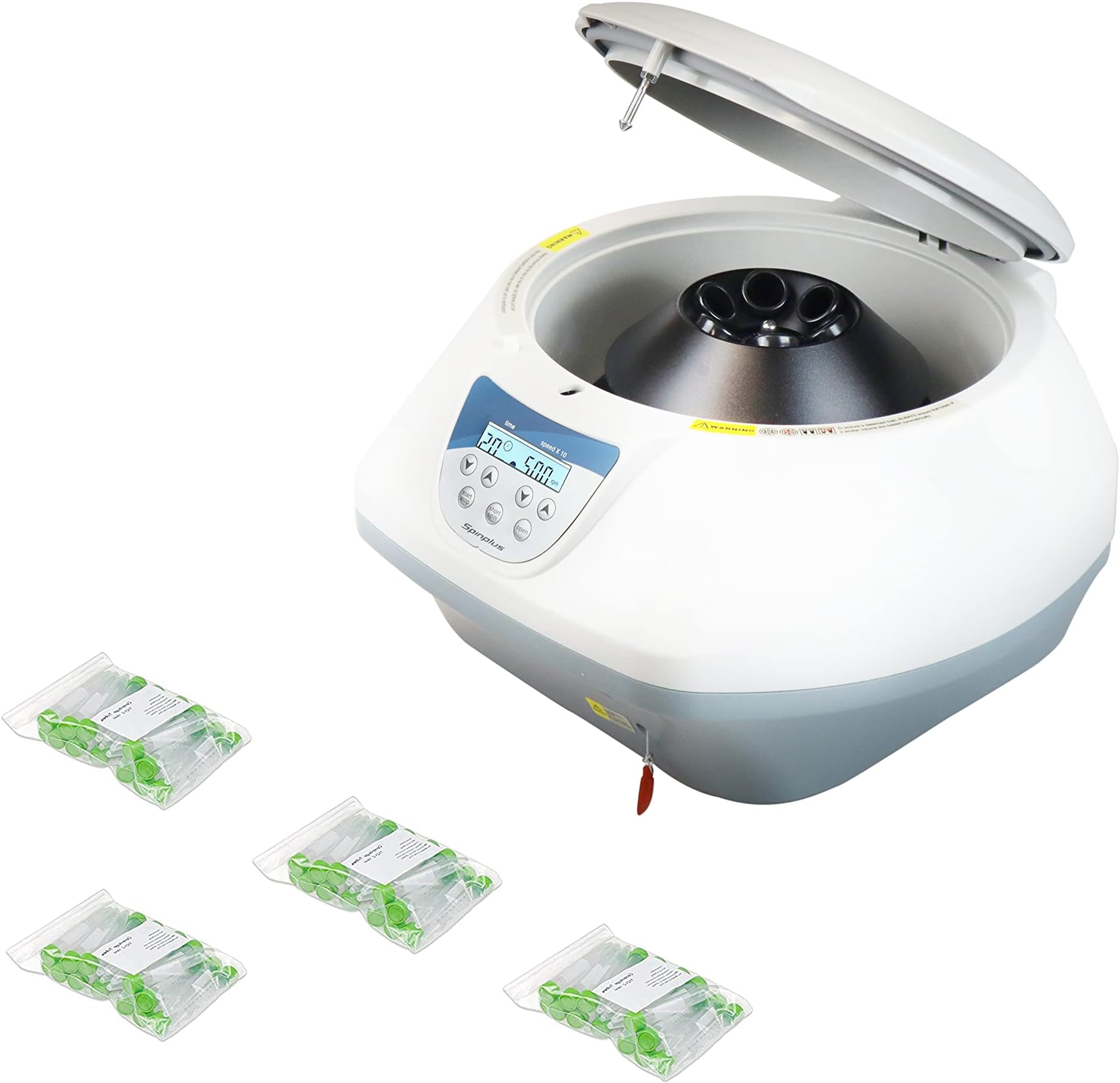 Vision ScientificVS-TC-SPINPLUS-6-T Digital Bench-top Centrifuge | 400-5000rpm (Max. 3074xg) | LCD Display | Capacity: 6 x 15ml | Includes 100 X 15ml Tubes