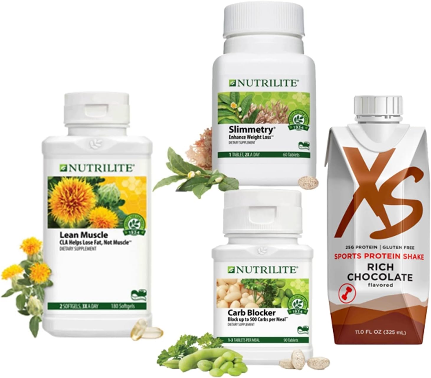 NUTRILITE slimmetry, CLA 500, Carb Blocker 2, Shake Salud