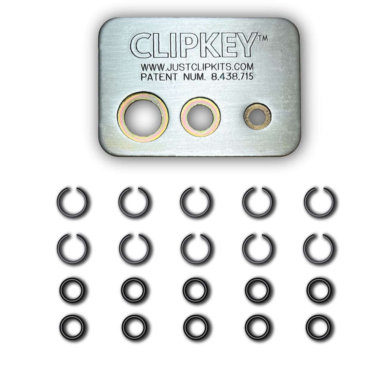 Just Clips - 3/8" Snap Rings & O-Rings for Cordless & air Impact Wrenches Including IR, CP, & All Major Brands. Includes The ClipKey, Snap Ring