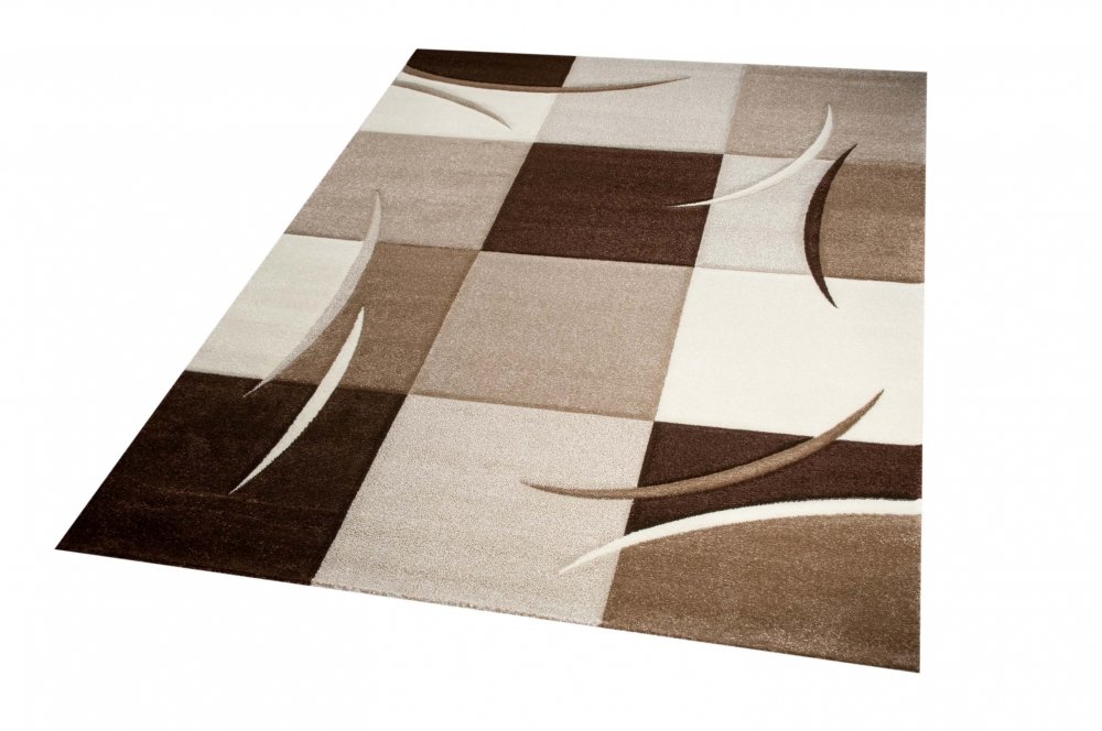 CARPETIA Alfombra diseñador Karo Moka marrón Amarillento Größe 160x230 cm