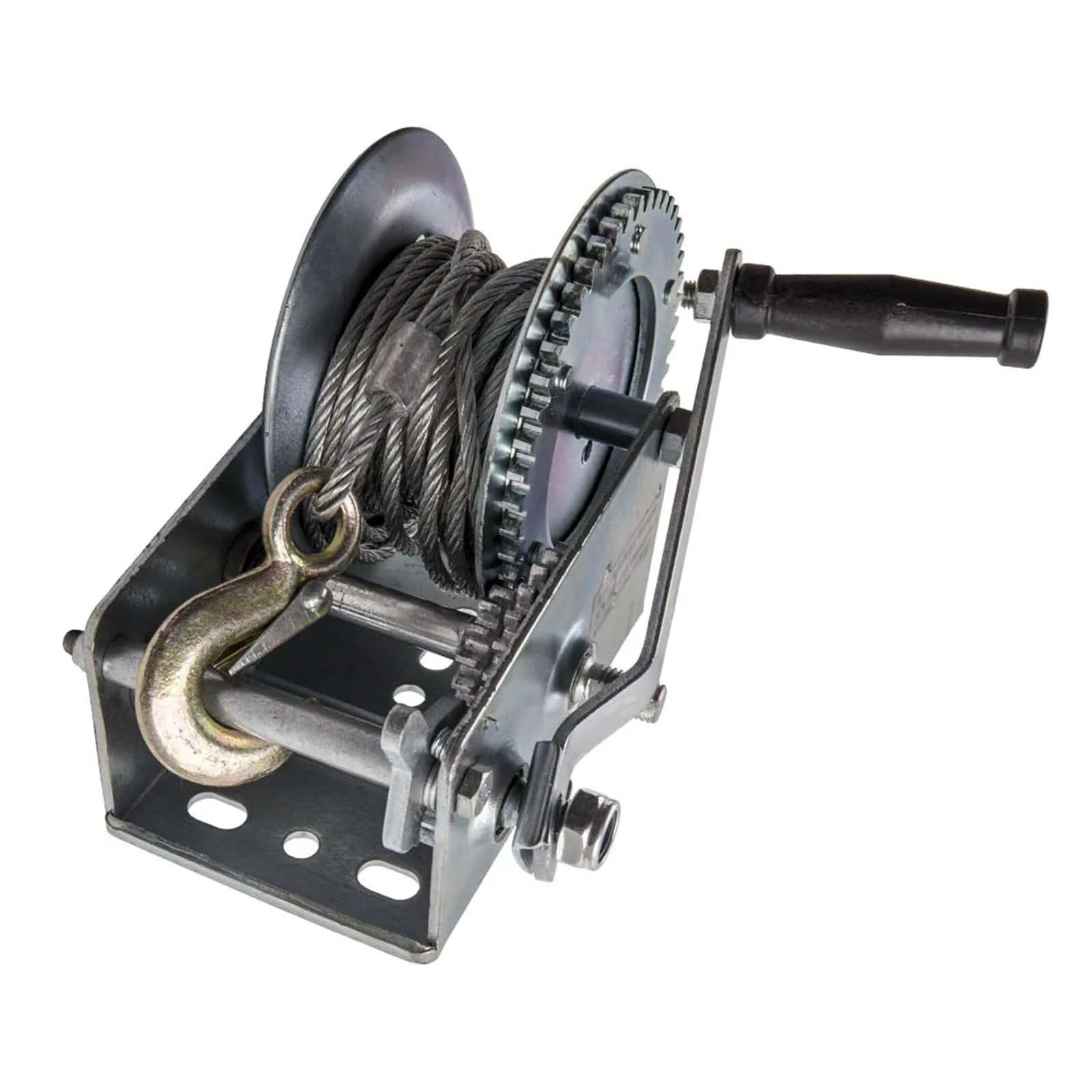 Mshgsku Manual Hand Winch With Crank, Heavy-Duty Trailer Winch For Towing And Lifting, 33Ft Cable, Precision Control