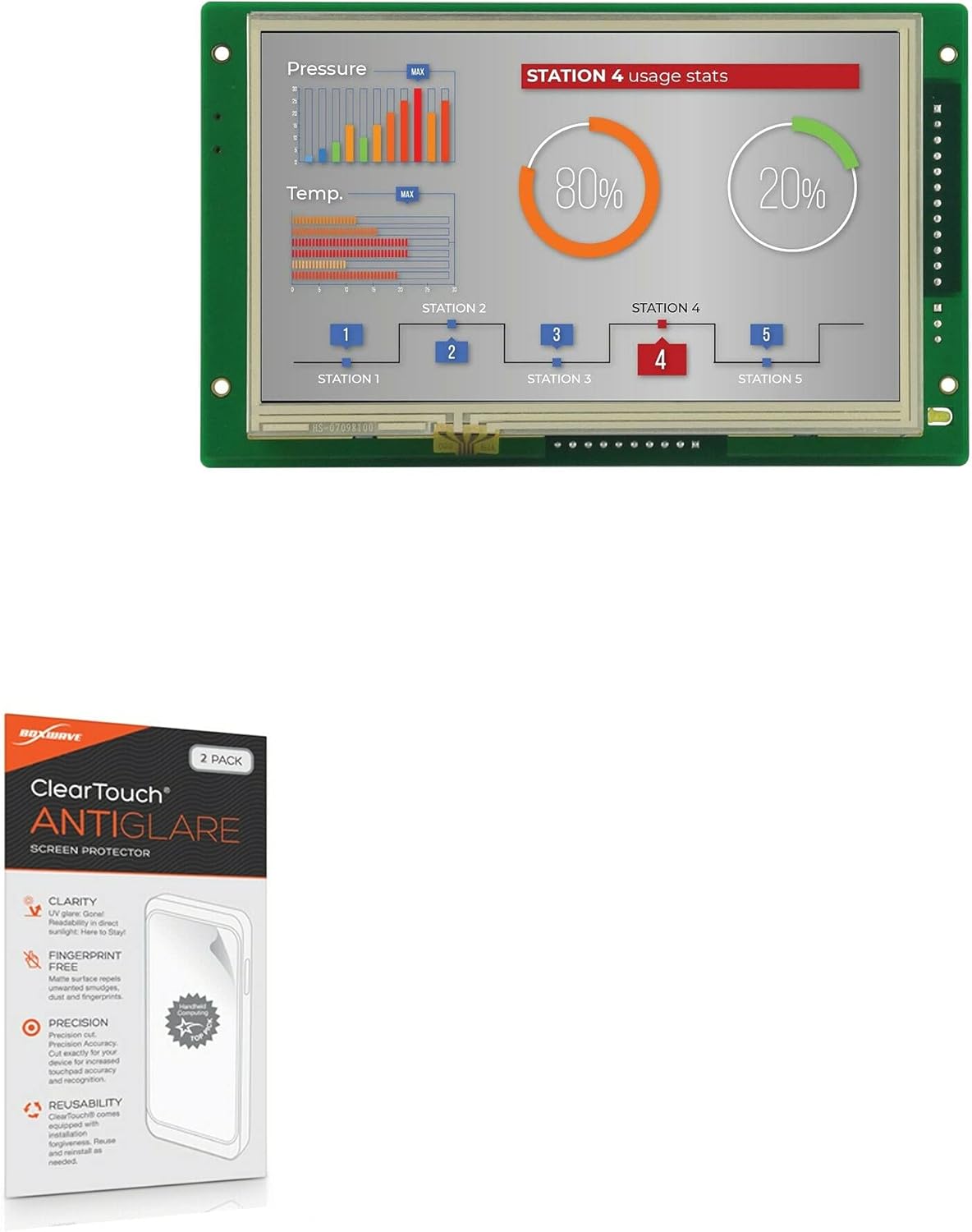 BoxWave Screen Protector Compatible with Chipsee EPC-A8-70HB-R - ClearTouch Anti-Glare (2-Pack), Anti-Fingerprint Matte Film Skin