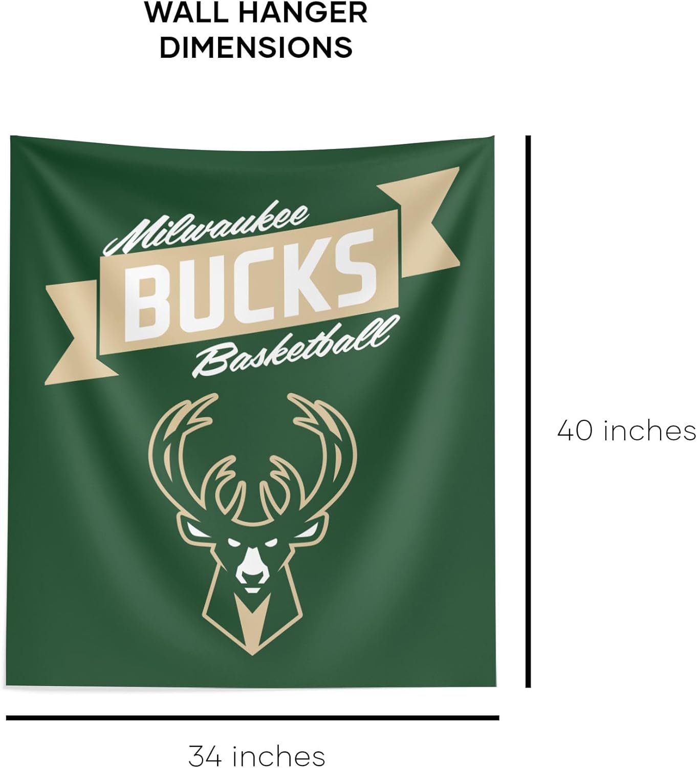 Northwest NBA Milwaukee Bucks Wall Hanging Tapestry, 34" x 40", Premium - Image 4