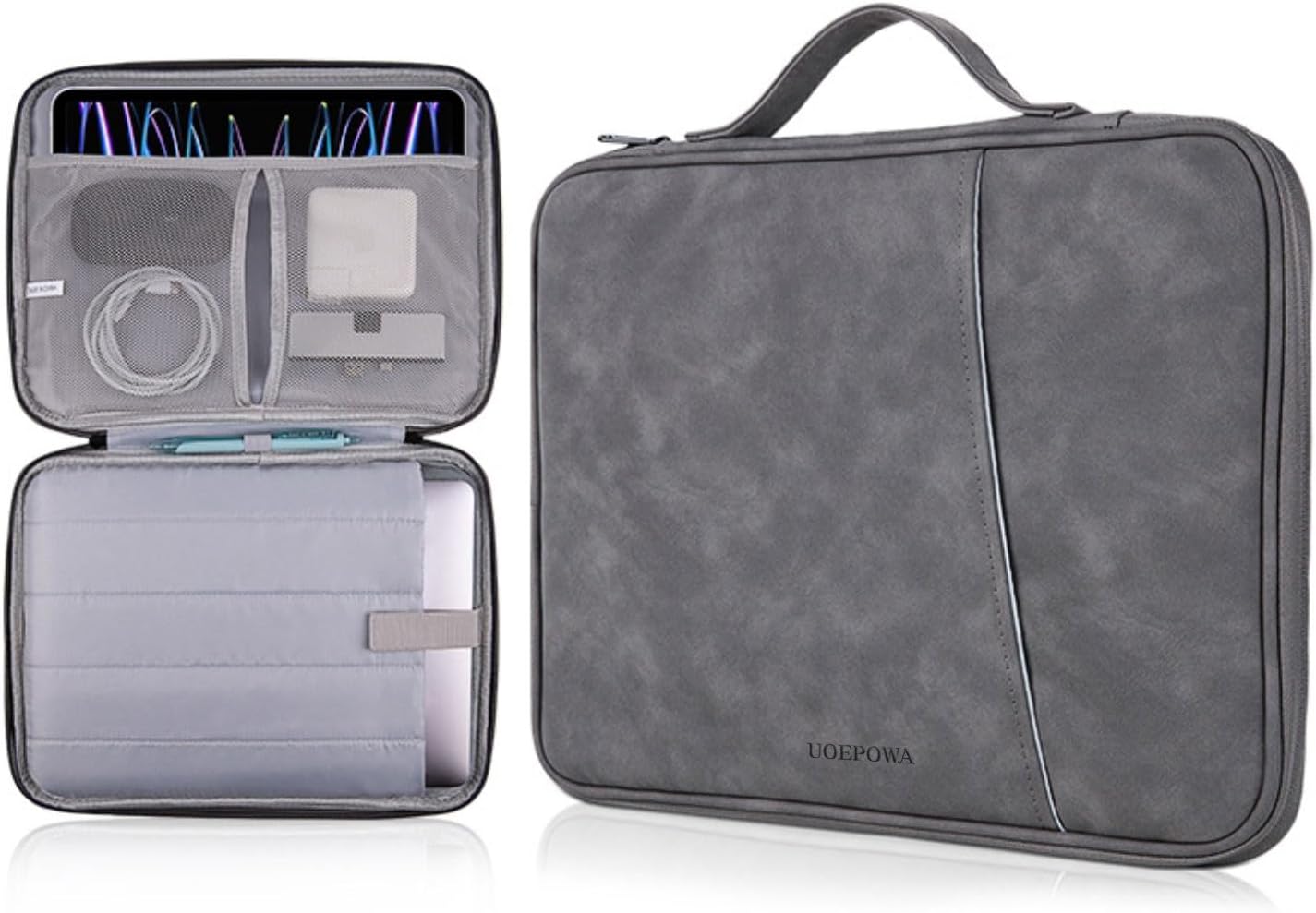 Laptop Case 13.3 inch, 13-13.3 inch Laptop Sleeve Compatible with MacBook Air/Pro 13/Pro 14 M5 M4 M3 M2 M1, HP Dell ASUS Lenovo, Shock Resistant Leather Laptop Sleeve Bag, Water Resistant