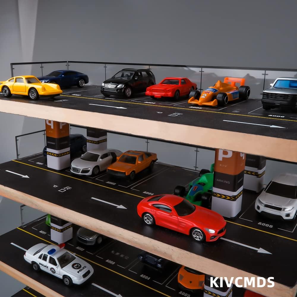 1/64 Scale Diecast Model Car Display Case for Hot Wheels Matchbox Nascar Diorama Garage Scene Parking Lot,Truck Toy Cars Storage