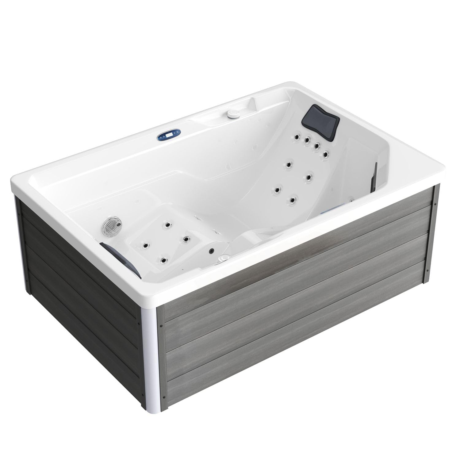 Tronitechnik® Outdoor Whirlpool Spa GALERA außen Badewanne weiß 190cm x 130cm mit Heizung, Hydromassage und Farblichtherapie